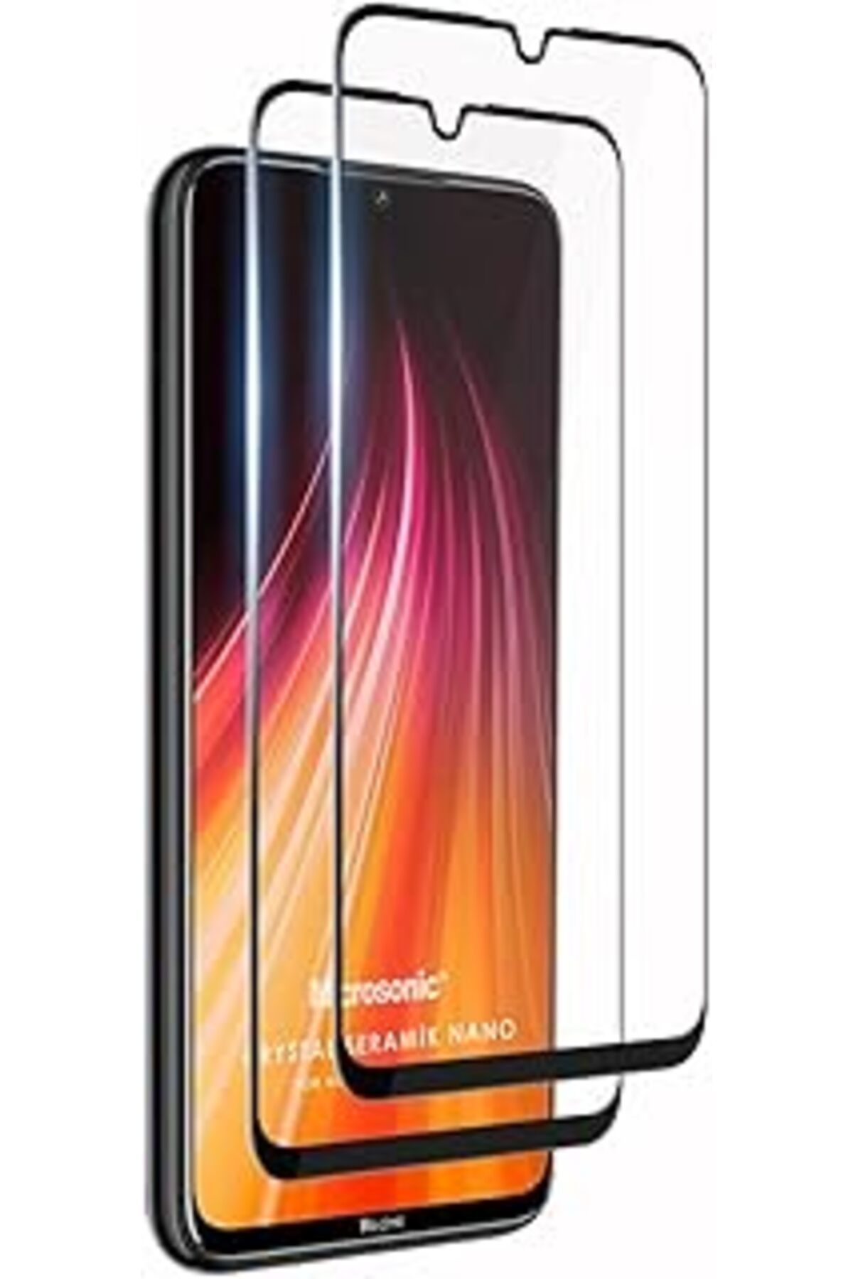 Pazarcan Microsonic Xiaomi Redmi Note 8 Crystal Seramik Nano Ekran Koruyucu Siyah (2 Adet)