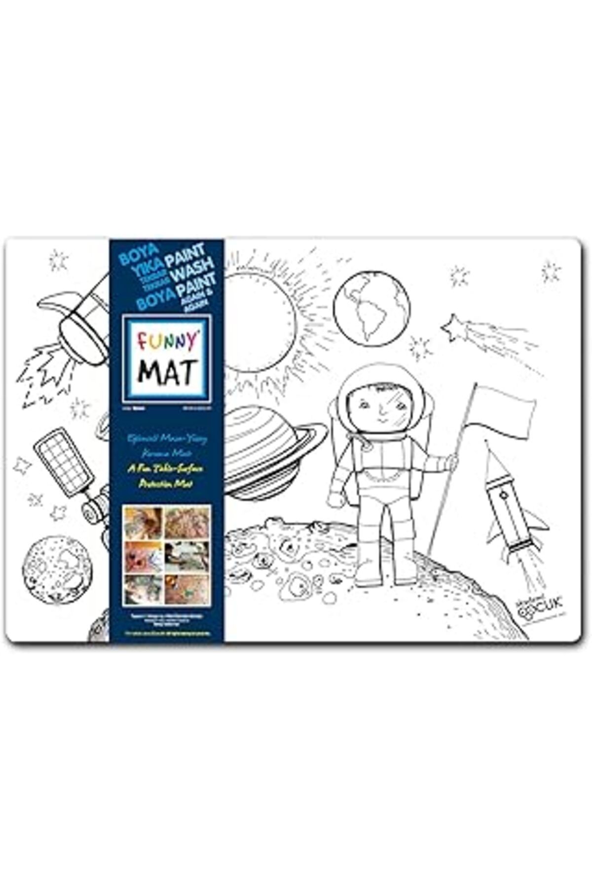 Mu Art Akademi Çocuk Funny Mat 4 Lü Set 1 (Dinozorlar Çağı, Uzay, Iş Makineleri Taşıtlar)