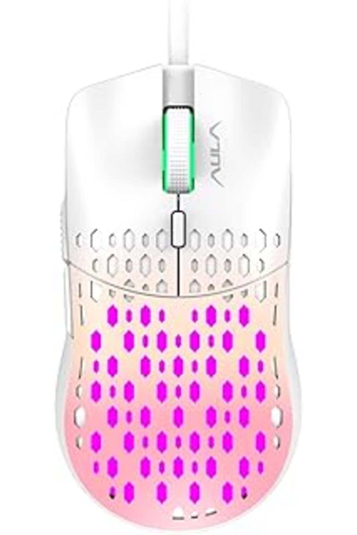 Mu Art Ahşap Aula S11 Pro 3600Dpi Rgb Optik Gaming Mouse Pembe