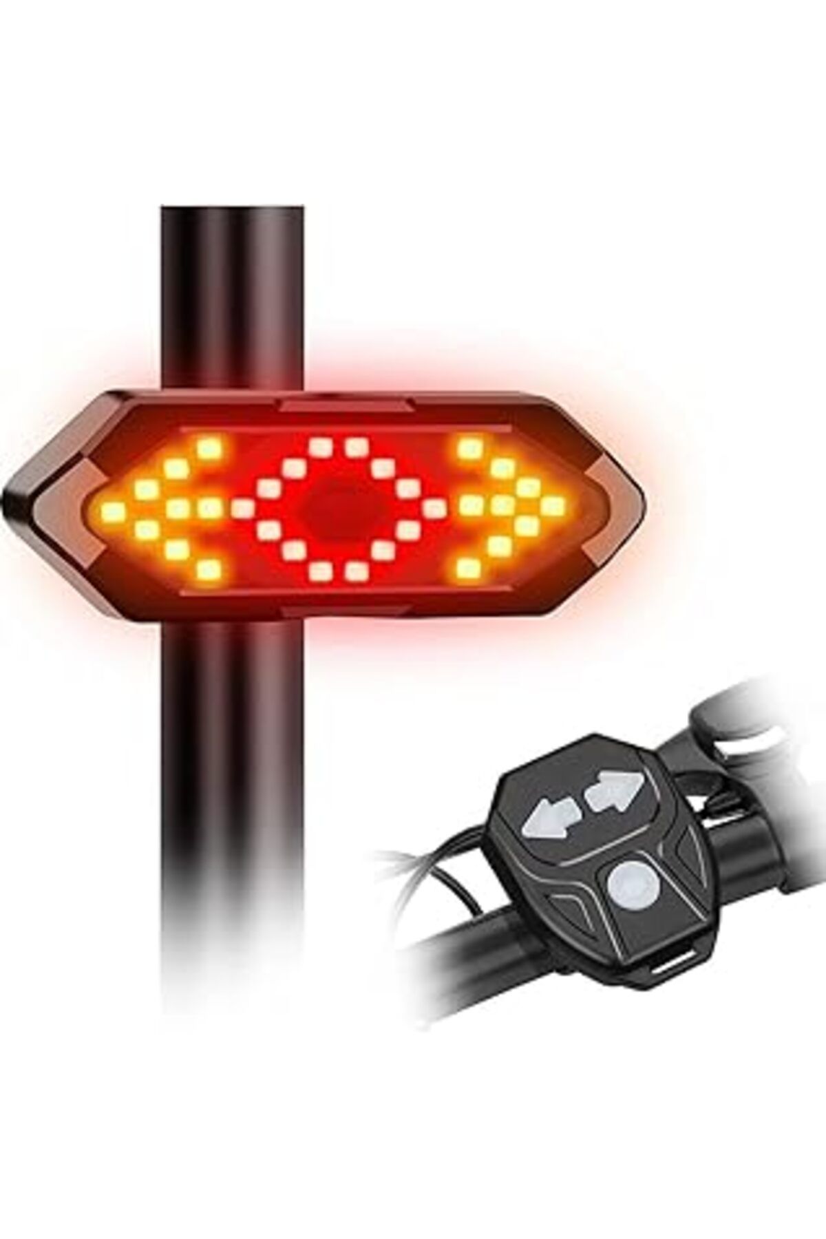 Hepta Collection Streak Bisiklet Scooter Dönüş Sinyali 5 Farklı Işık Şarjlı Arka Led Uyarı Işığı Uzaktan Kumanda