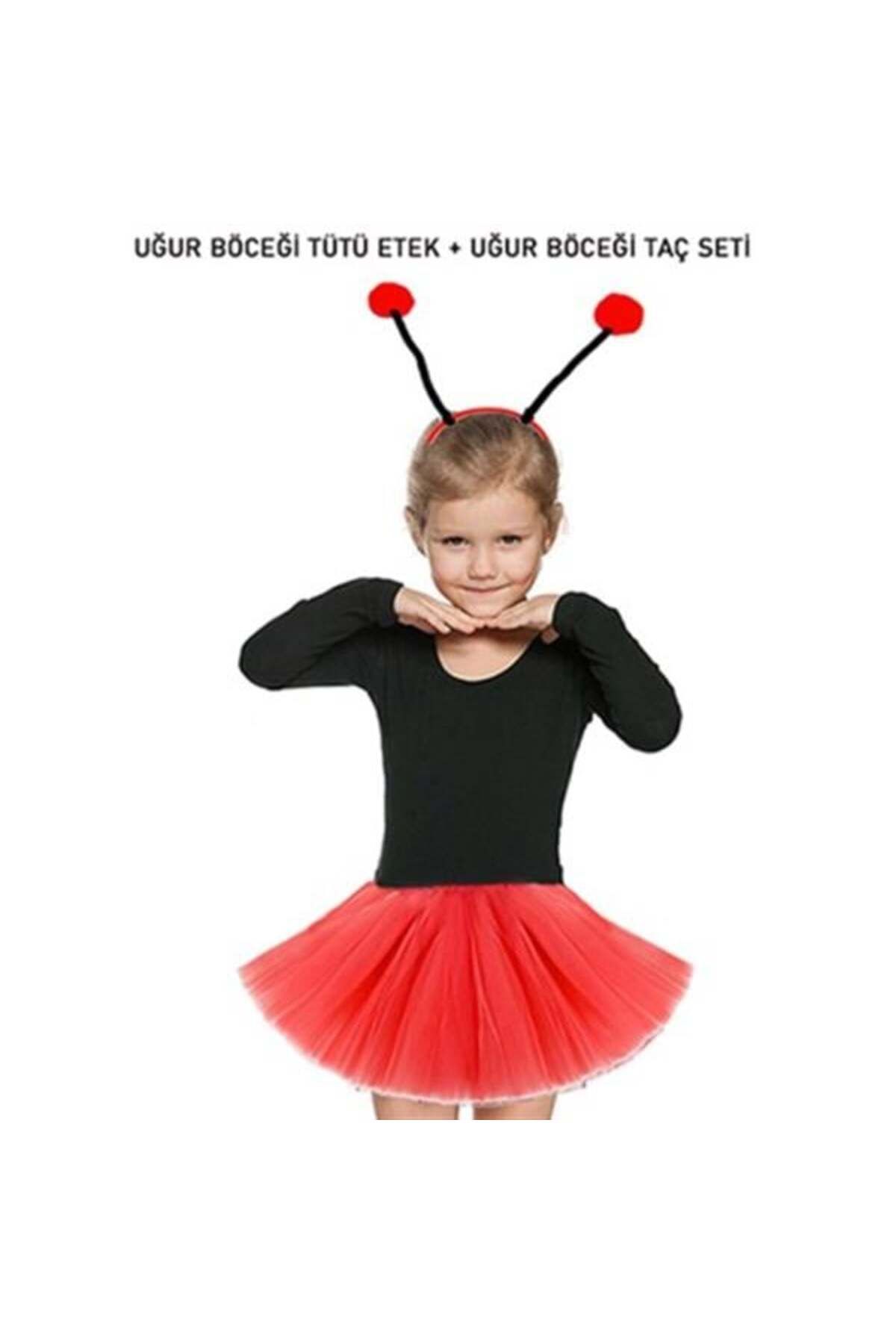 Roses Store Kırmızı Uğur Böceği Tütü Etek Ve Taç Seti
