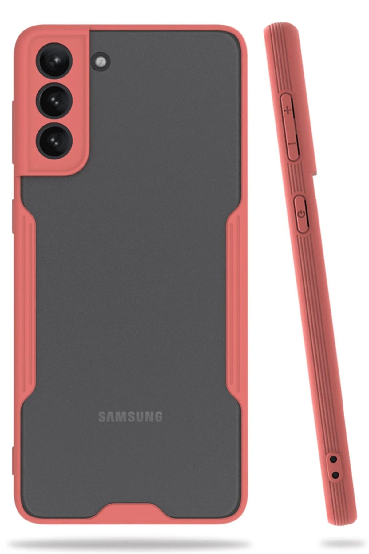 NewFace Samsung Galaxy S21 Plus Kılıf Platin Silikon - Pembe GLSTD