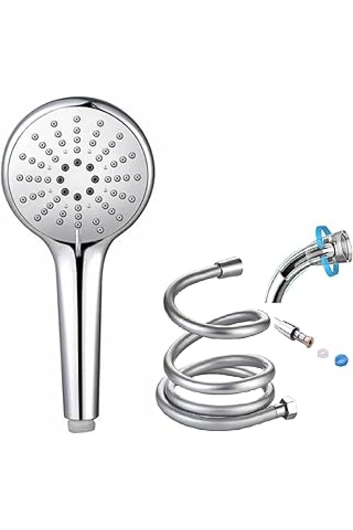 Hepta Collection Nerolia 5 Fonksiyonlu El Duşu Başlığı + 150Cm Ekstra Uzun Duş Hortumu Spirali / 2'Li Lüks Duş Seti