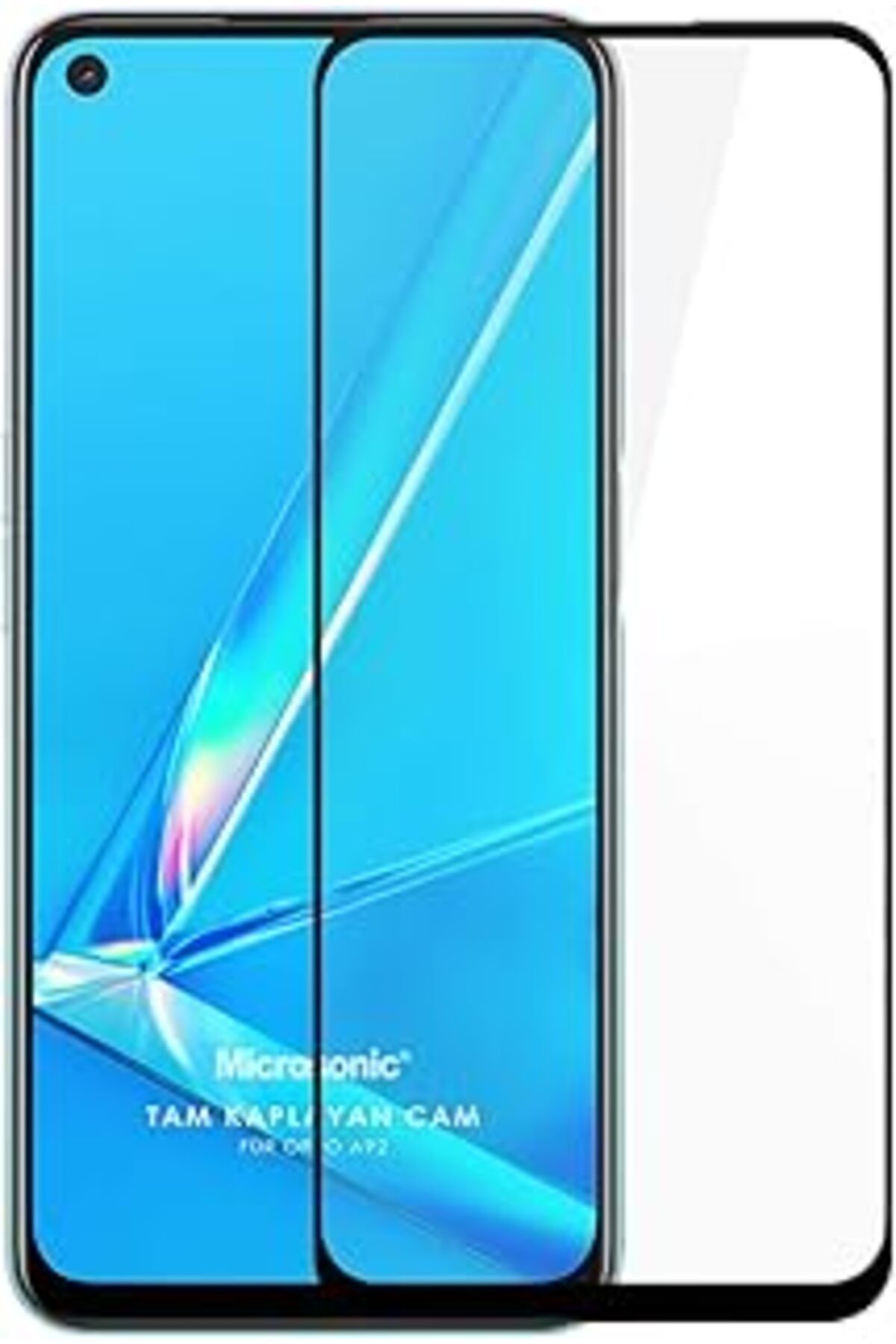 Pazarcan Microsonic Oppo A92 Tam Kaplayan Temperli Cam Ekran Koruyucu Siyah