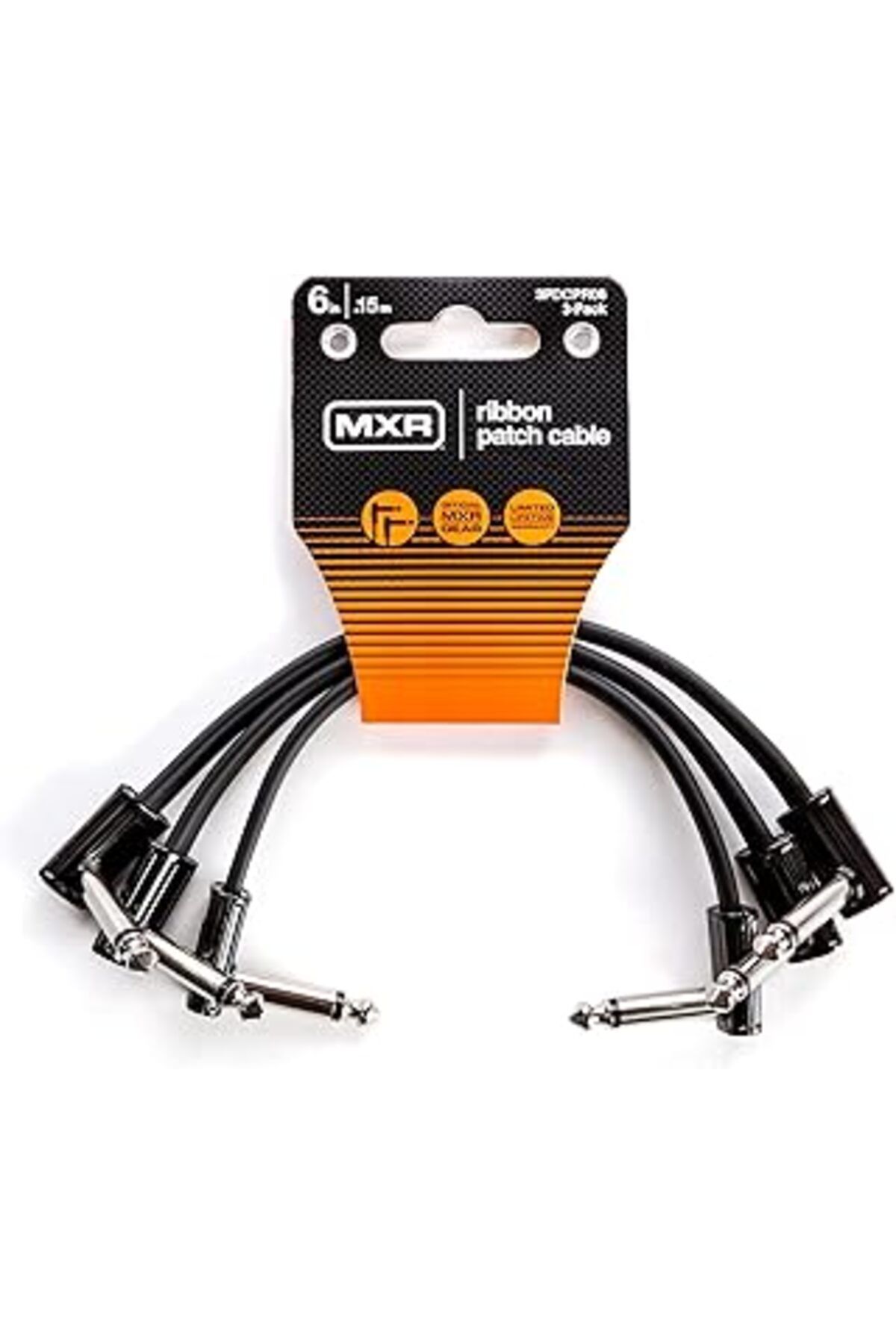 NETWORK ART MXR JIM DUNLOP Şerit Yama Kablosu 6 "|15 cm-3 Paket, 1/4-İnç Dik Açı (3PDCPR06)