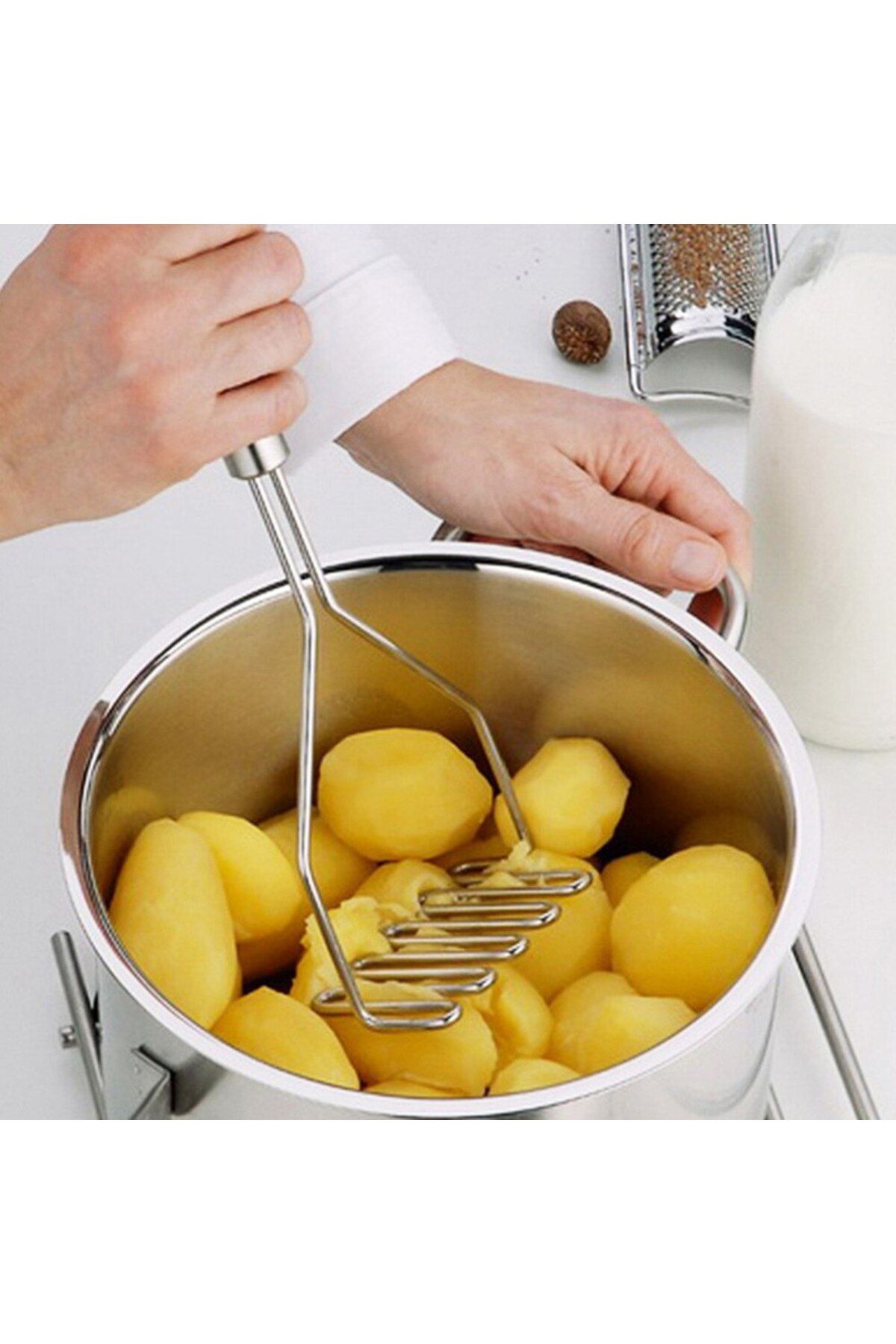 feifei İnox Paslanmaz Metal Patates Ezici Püre Yapıcı 27 Cm