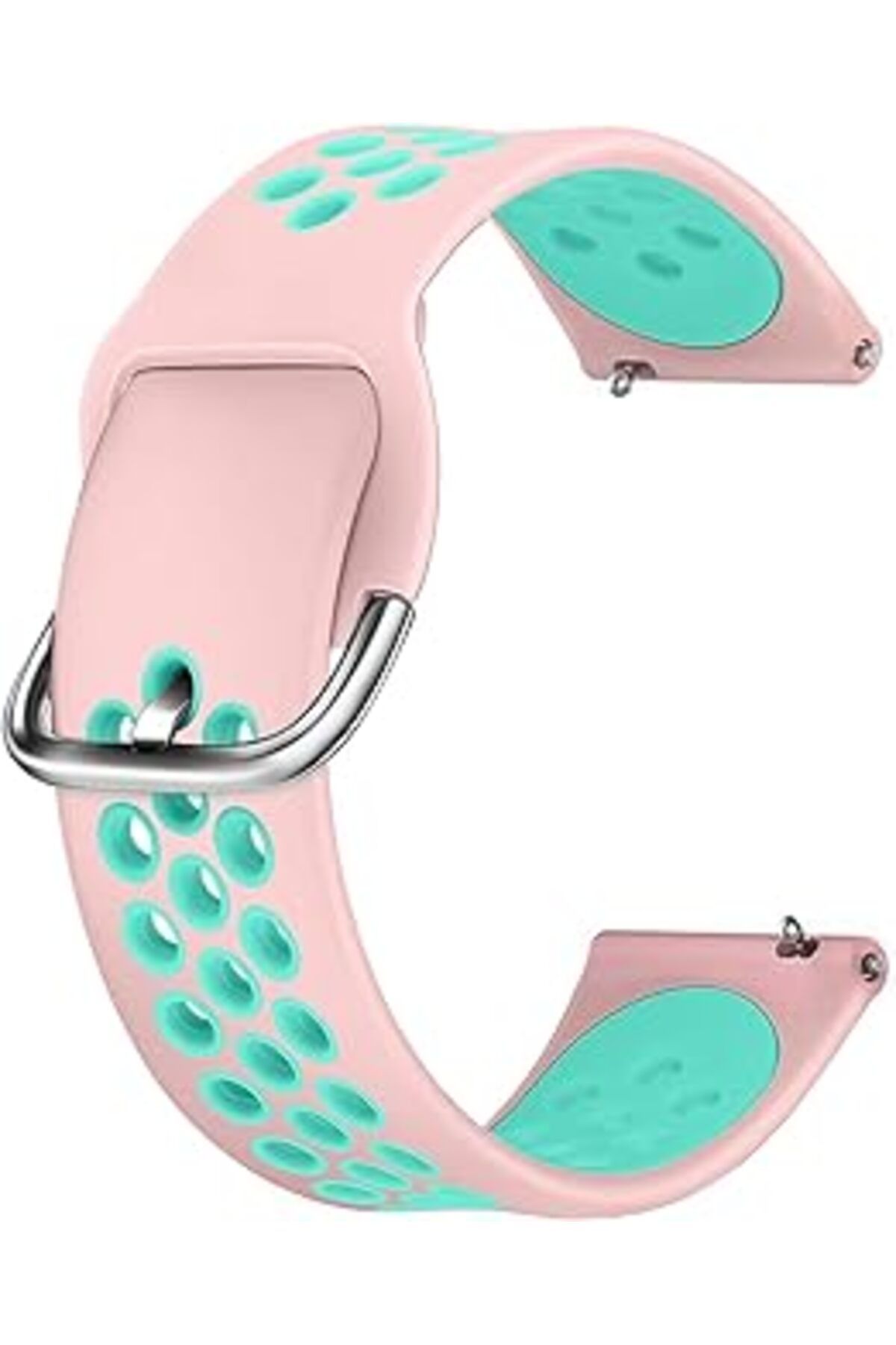 Mu Art Caseup Huawei Watch Gt2 46Mm, Caseup Silicone Sport Band Açık Pembe Turkuaz