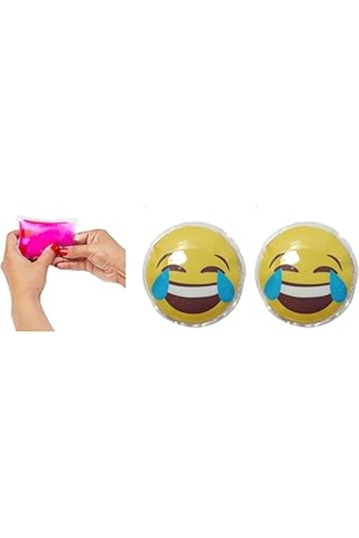 NZM TİCARET Bosphorus Homi Gülen Emoji Şekilli Cep Sobasi El Isitici,2 Adet Sicak Su Torbasi Pvc 9cm