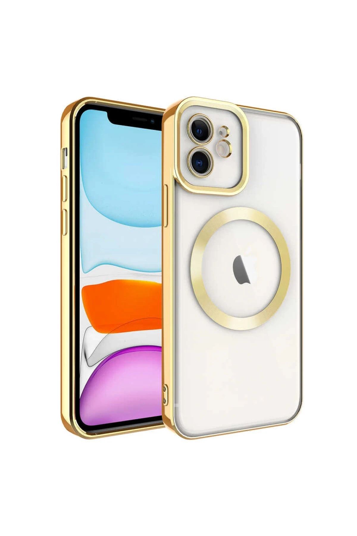 NewFace iPhone 11 Kılıf Kross Magneticsafe Kapak - Gold SVLRS