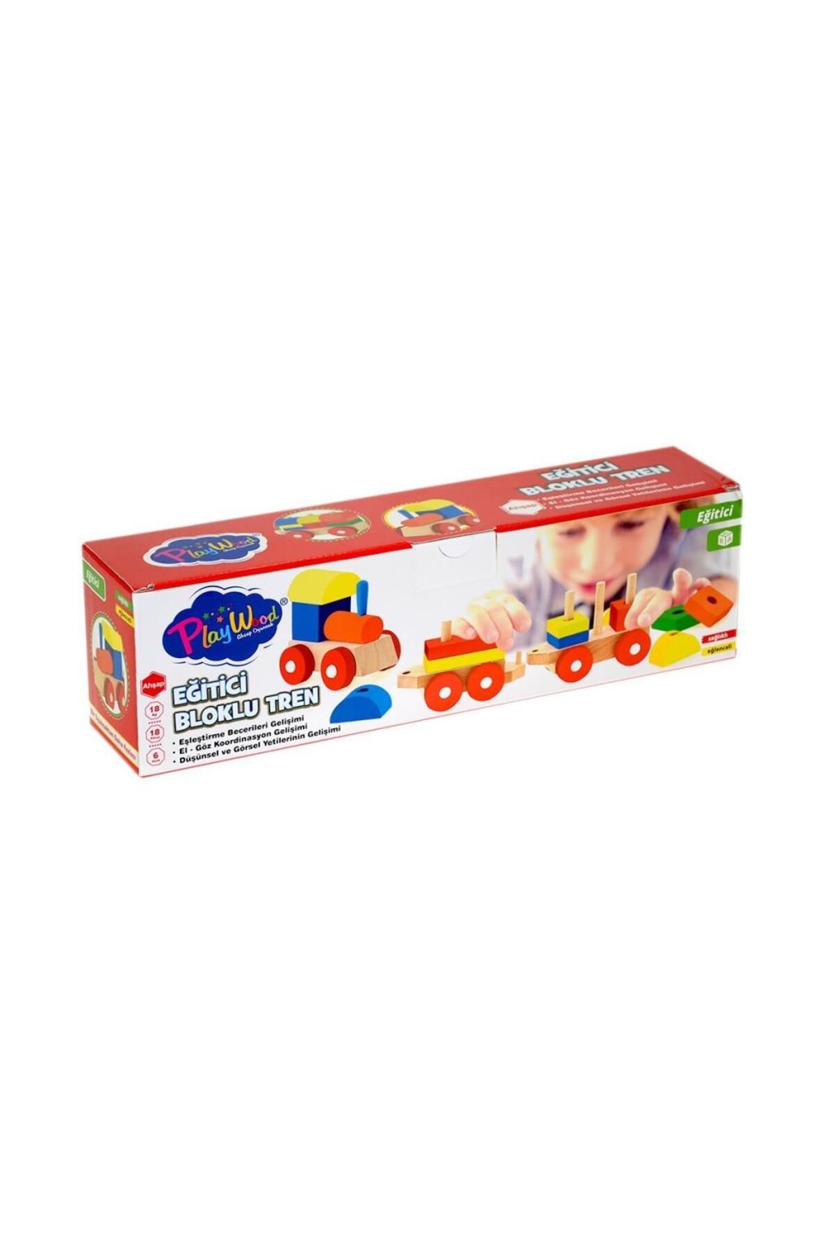 Shop58 351-ONY KUTUDA AHŞAP EĞİTİCİ BLOKLU TREN