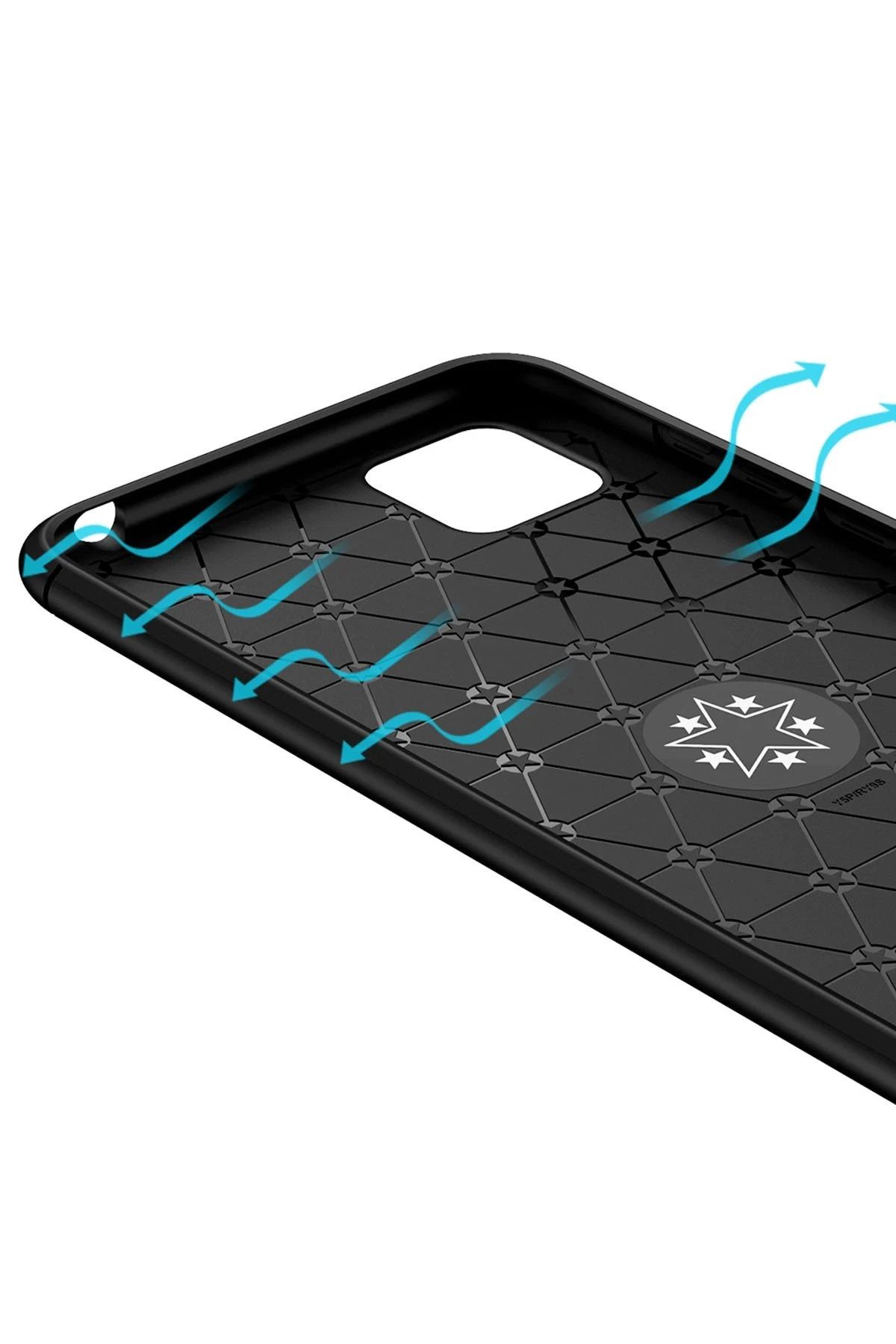 NewFace Huawei Y5P Kılıf Range Yüzüklü Silikon - Siyah-Mavi SVLRS