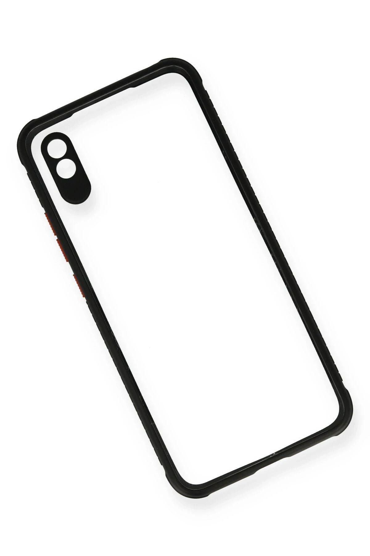 NewFace Xiaomi Redmi 9A Kılıf Miami Şeffaf Silikon - Siyah WLZOR