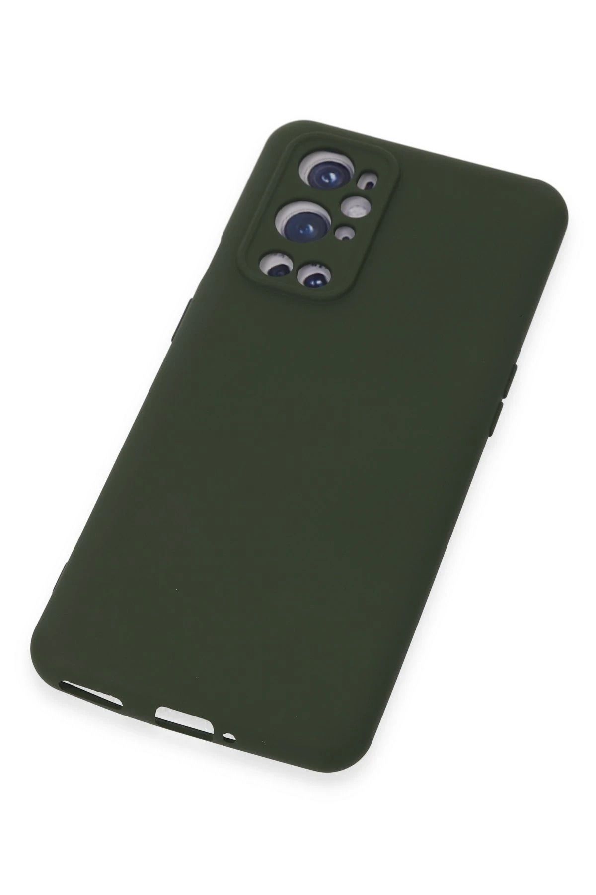 NewFace One Plus 9 Pro Uyumlu Kılıf Nano içi Kadife Silikon - Koyu Yeşil SVLRS