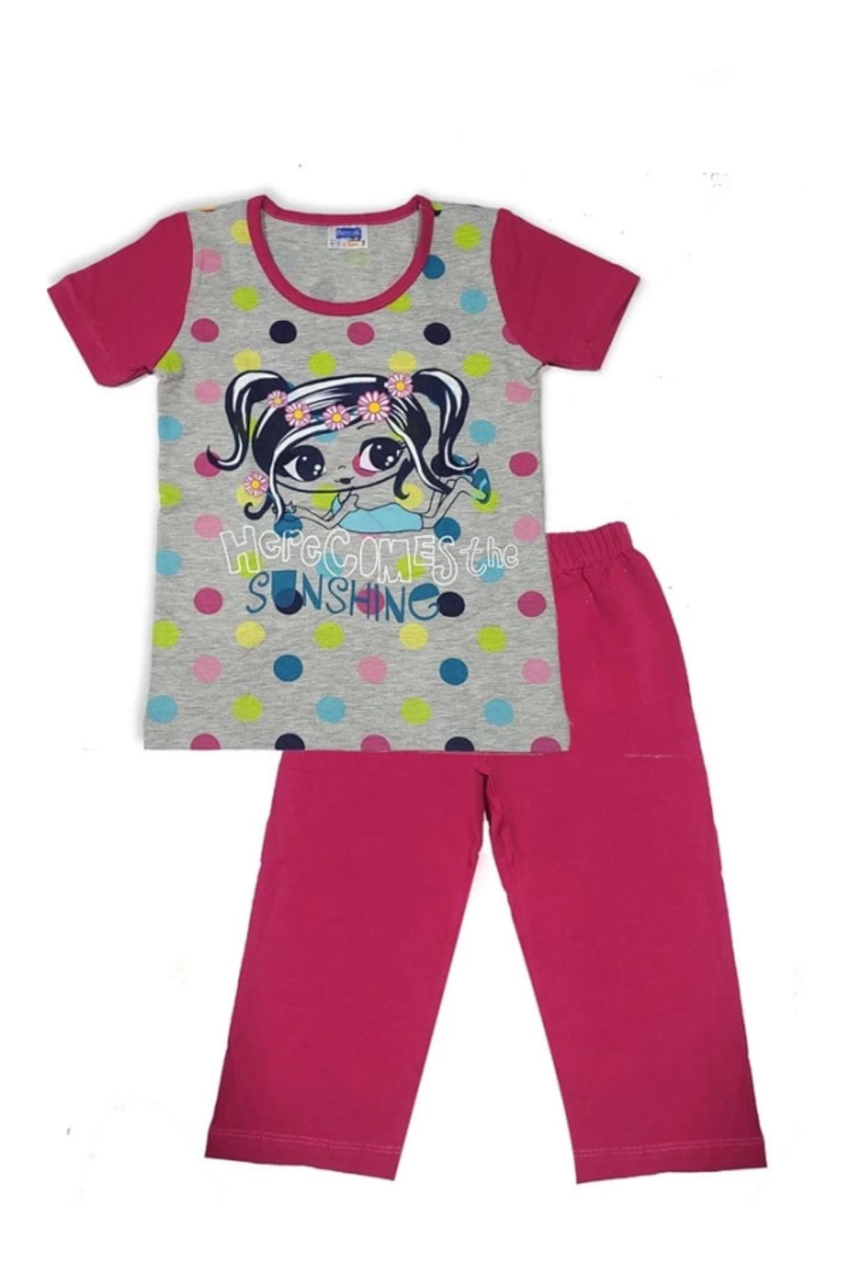 kapsulavm Kız Çocuk Kısa Kollu Pijama Takımı