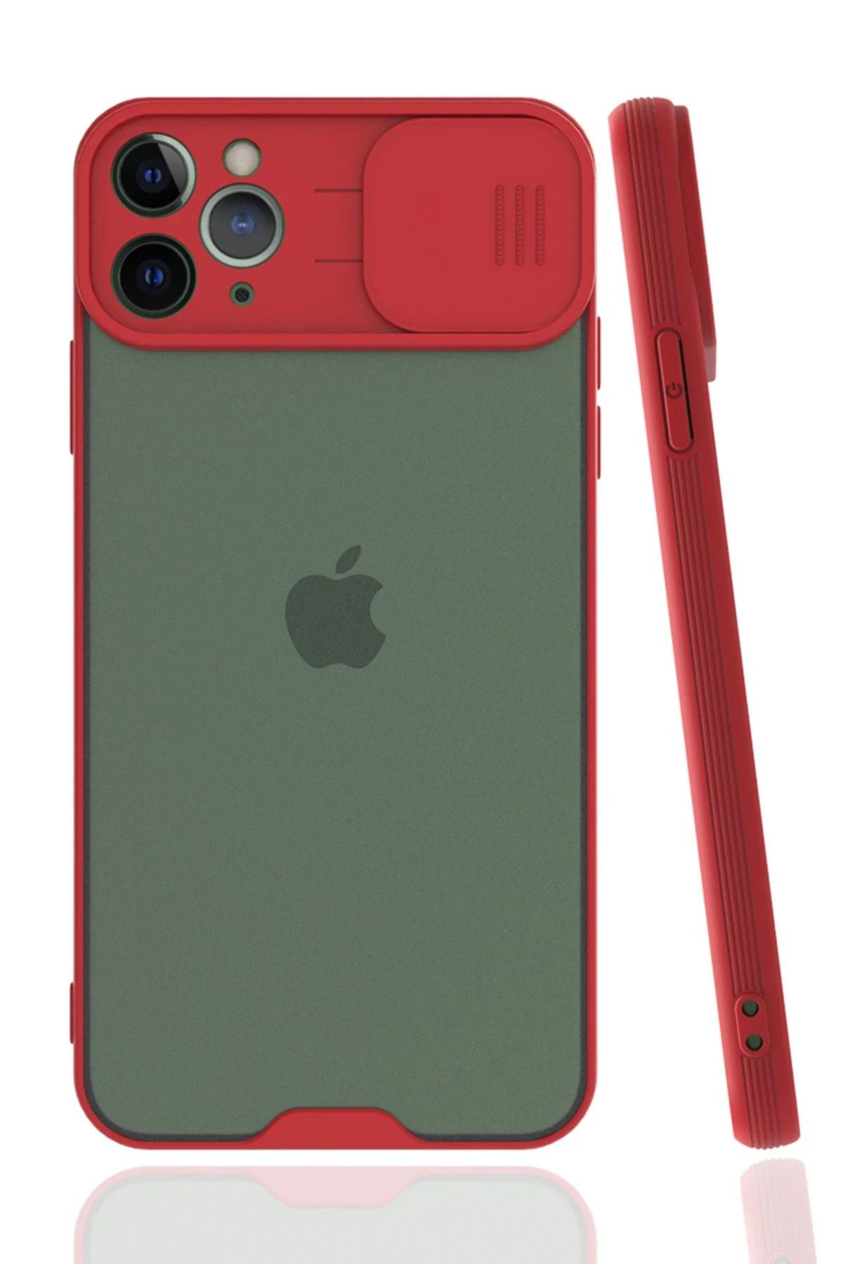NewFace iPhone 11 Pro Kılıf Platin Kamera Koruma Silikon - Kırmızı SVLRS