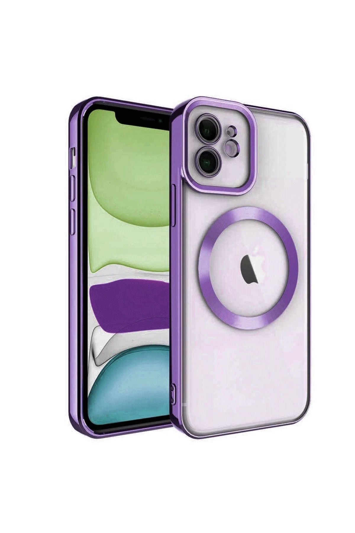 NewFace iPhone 11 Kılıf Kross Magneticsafe Kapak - Mor SVLRS