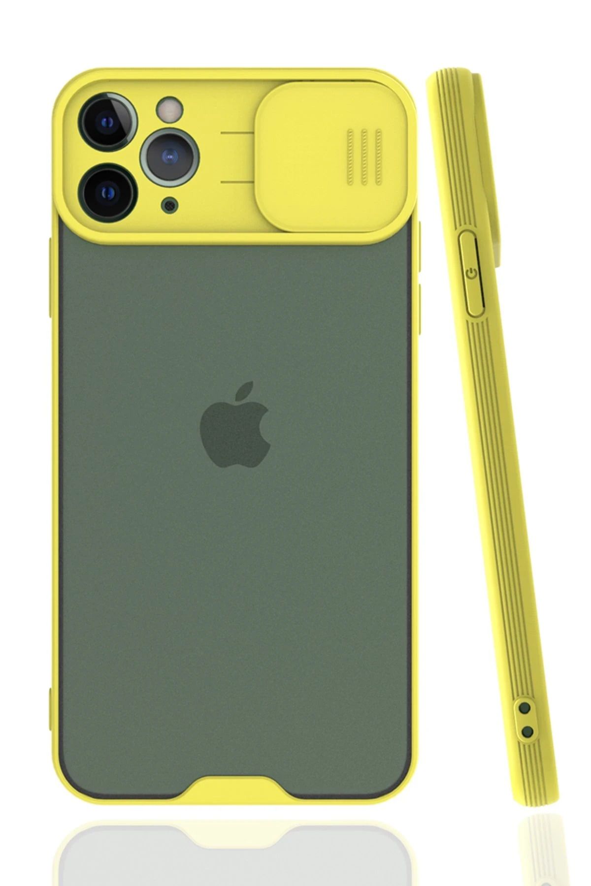 NewFace iPhone 11 Pro Kılıf Platin Kamera Koruma Silikon - Sarı SVLRS