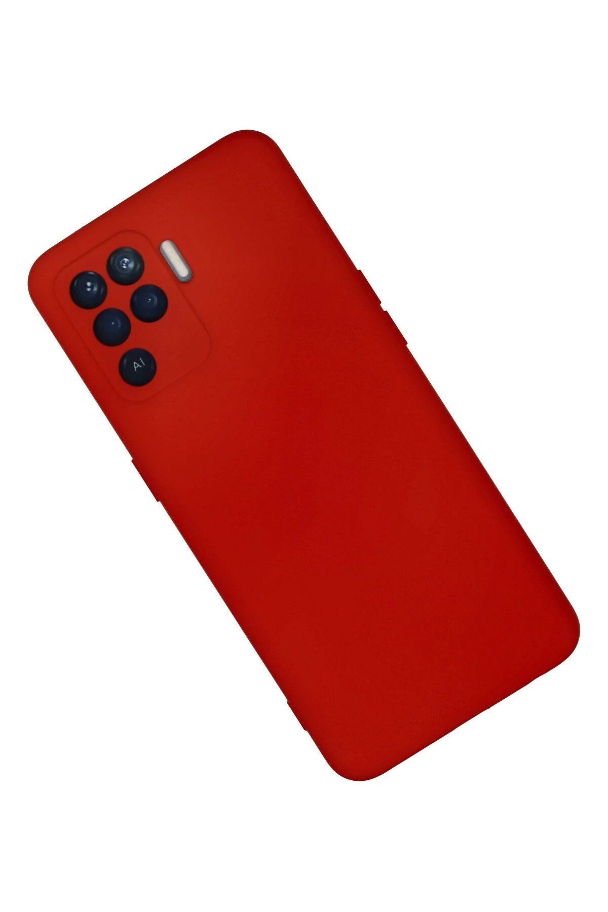 NewFace Reno 5 Lite Uyumlu Kılıf Nano içi Kadife Silikon - Kırmızı SVLRS