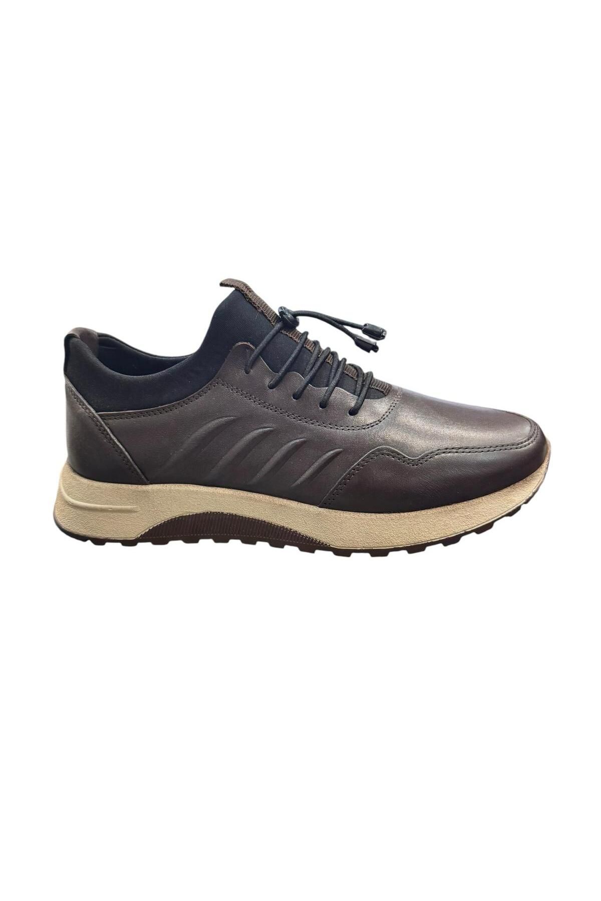 Greyybull Shoes kahve lastikli erkek spor ayakkabı