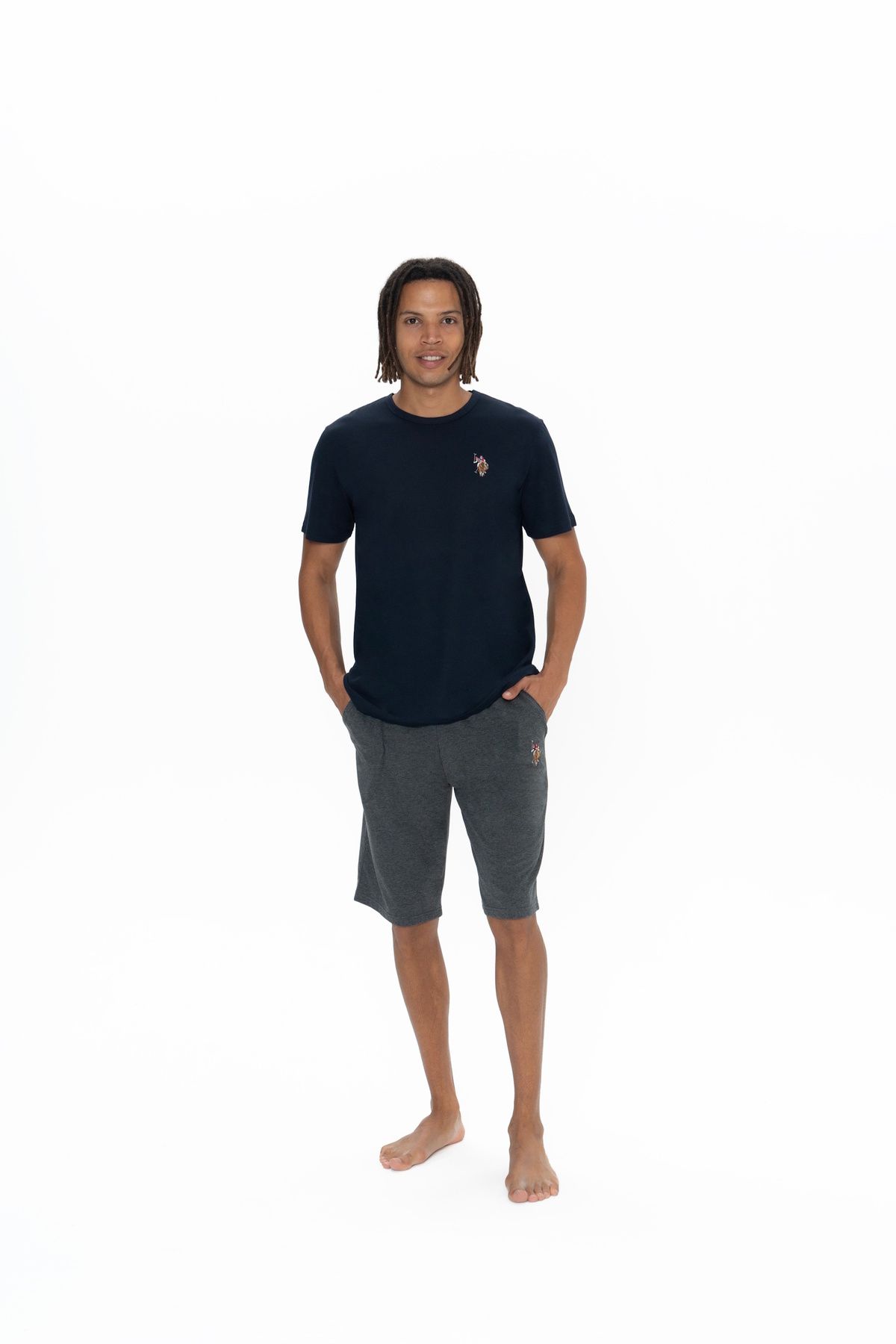 U.S. Polo Assn. U.S. Polo Assn. Erkek Lacivert Düz Model Pijama Takımı - ARASS18W90W4W