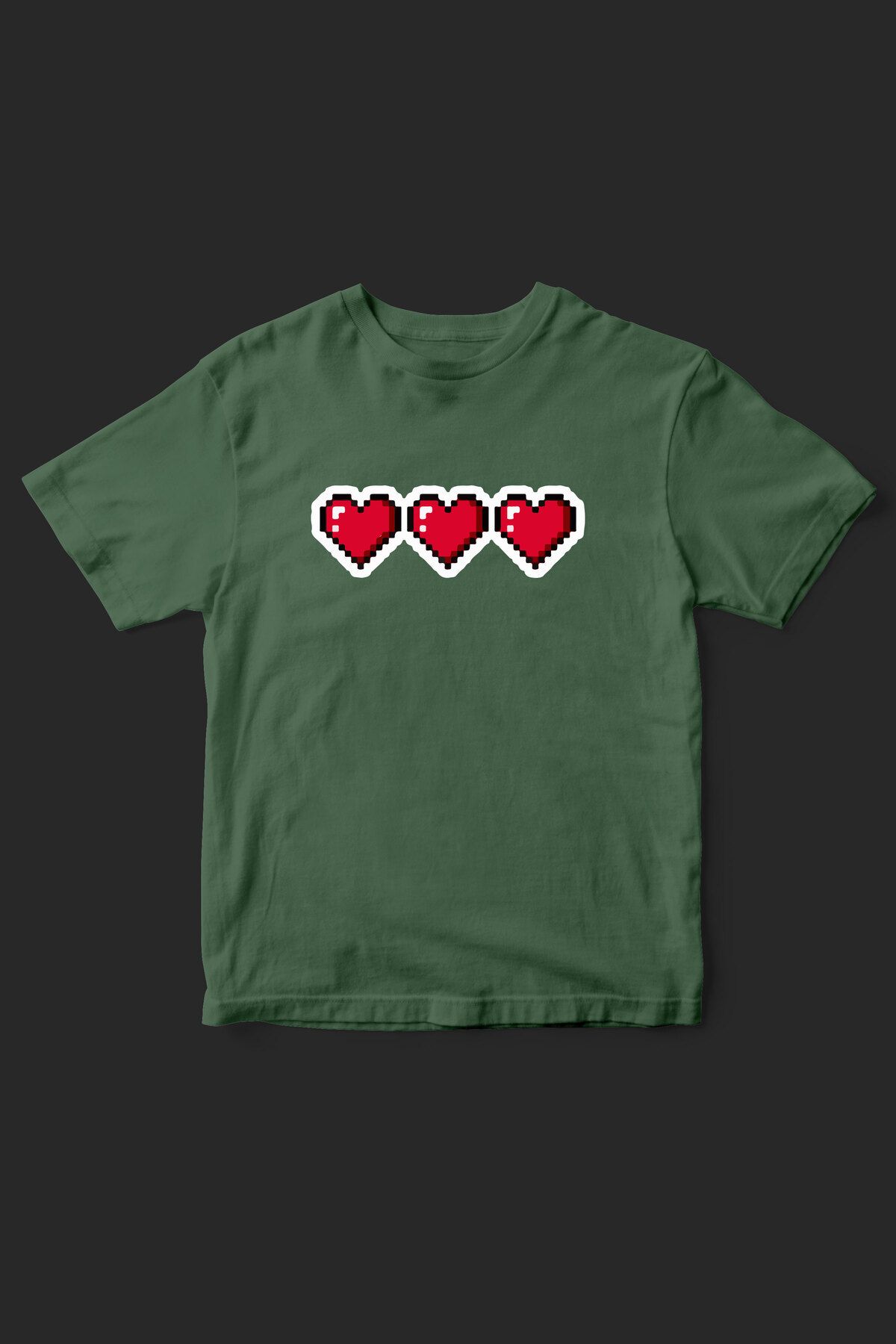 beloved.co piksel kalp baskılı t-shirt