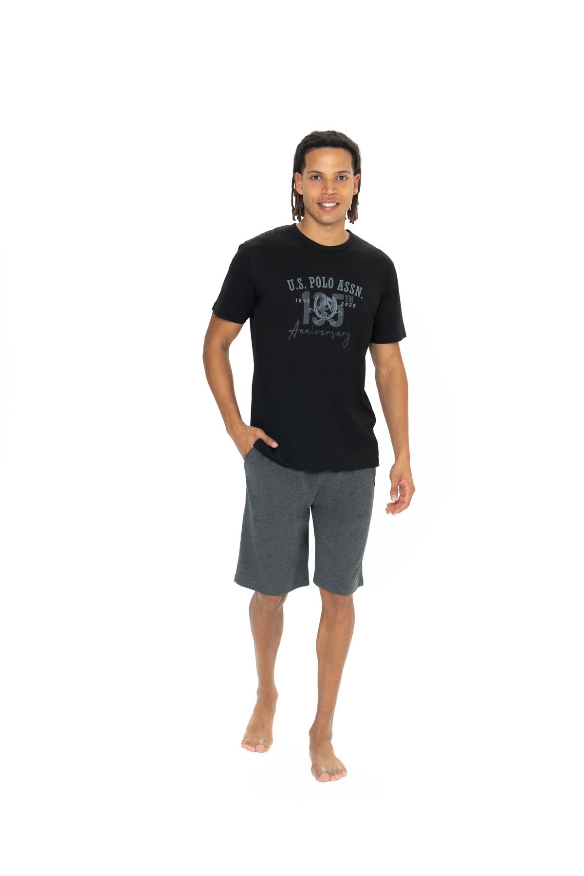 U.S. Polo Assn. U.S. Polo Assn. Erkek Baskılı Siyah Pijama Takımı - ARASS18J88W4J