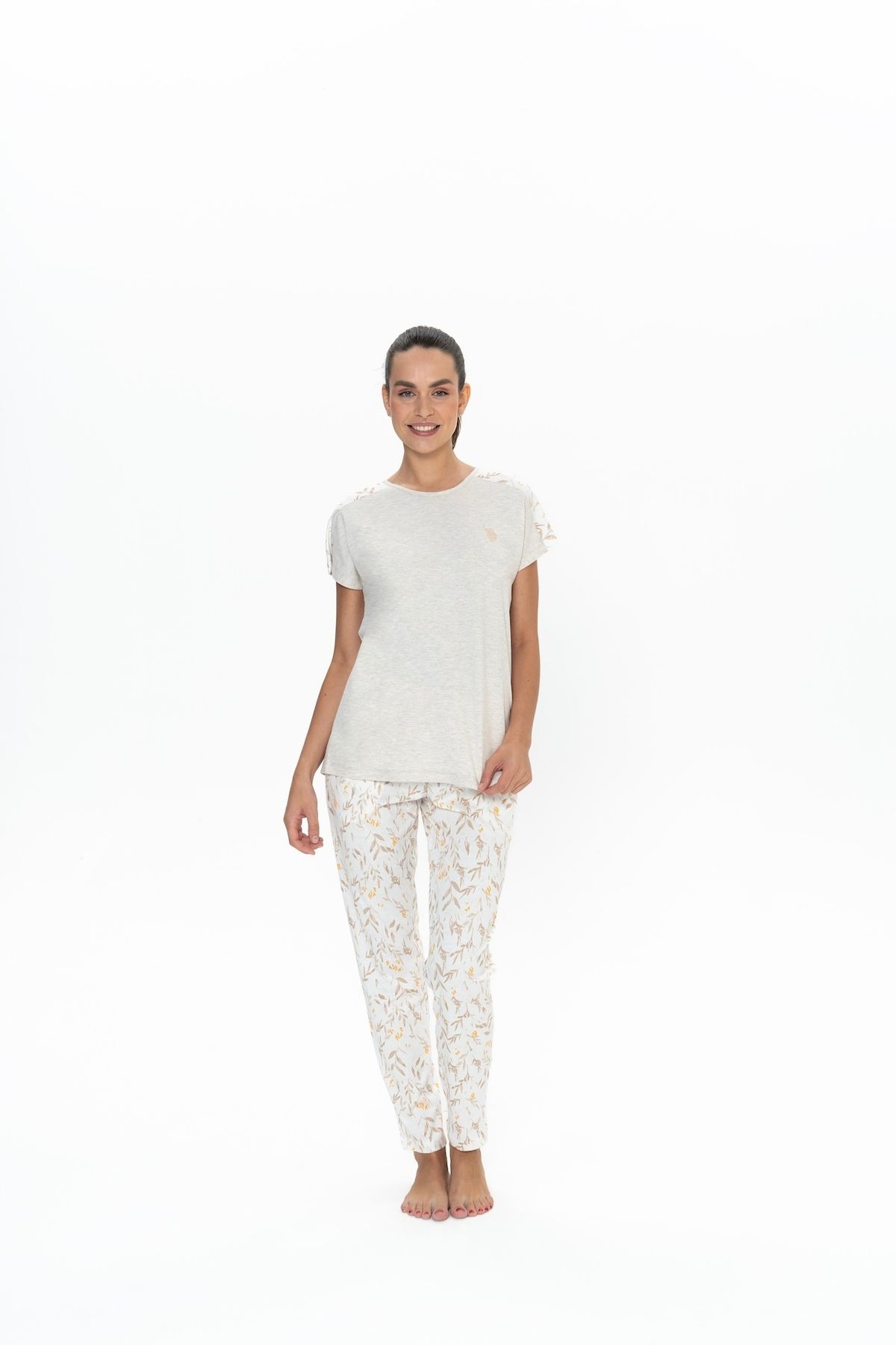 U.S. Polo Assn. U.S. Polo Assn. Kadın Bej Mlnj. Rahat Pijama Takımı - ARASS20J06W3J