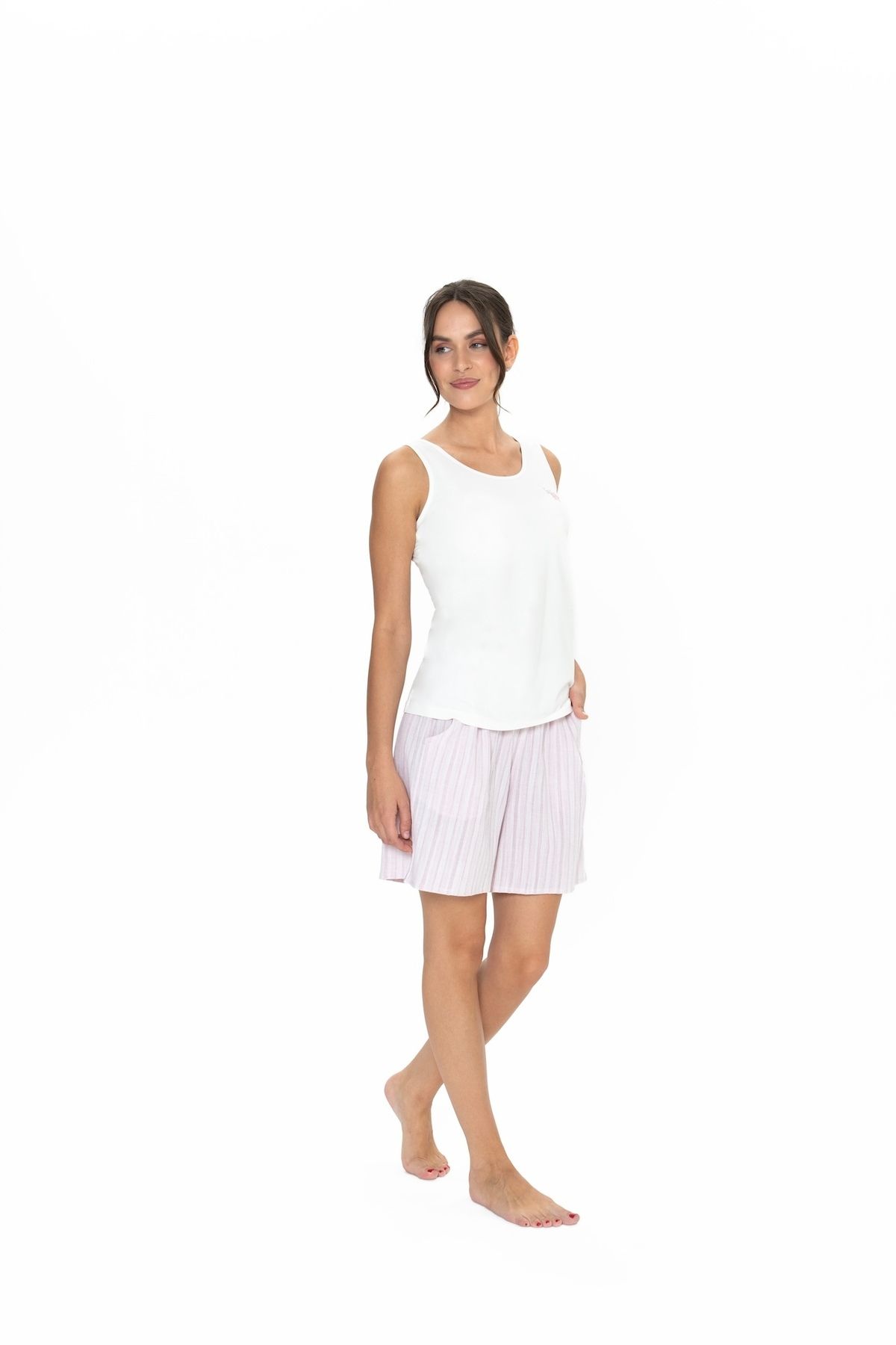 U.S. Polo Assn. U.S. Polo Assn. Kadın Askılı Şortlu Yaz Pijama Takımı - ARASS20J02W1J