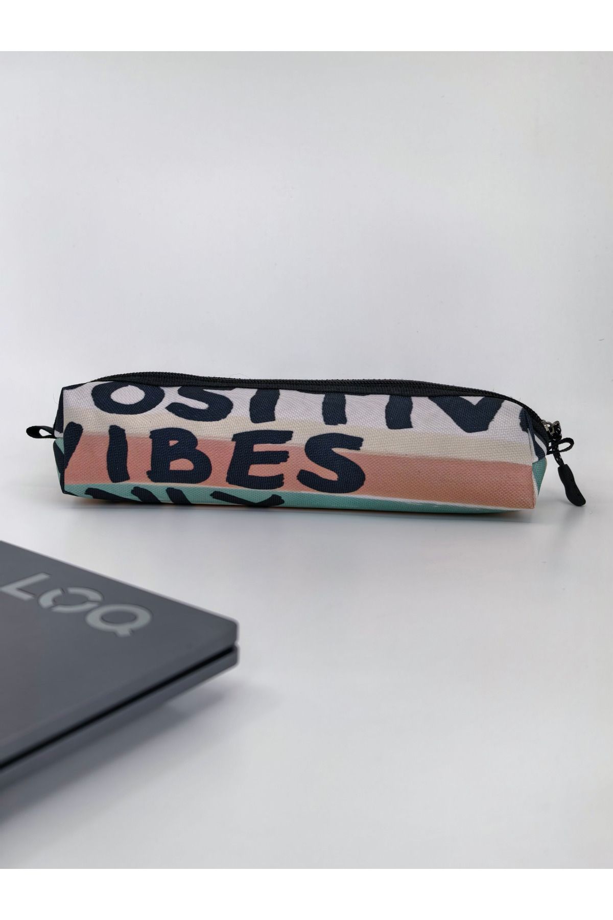 DUCS Positive Vibes Only Kalem Kutusu -Özel Tasarım Kalemlik - Makyaj Çantası - MK92