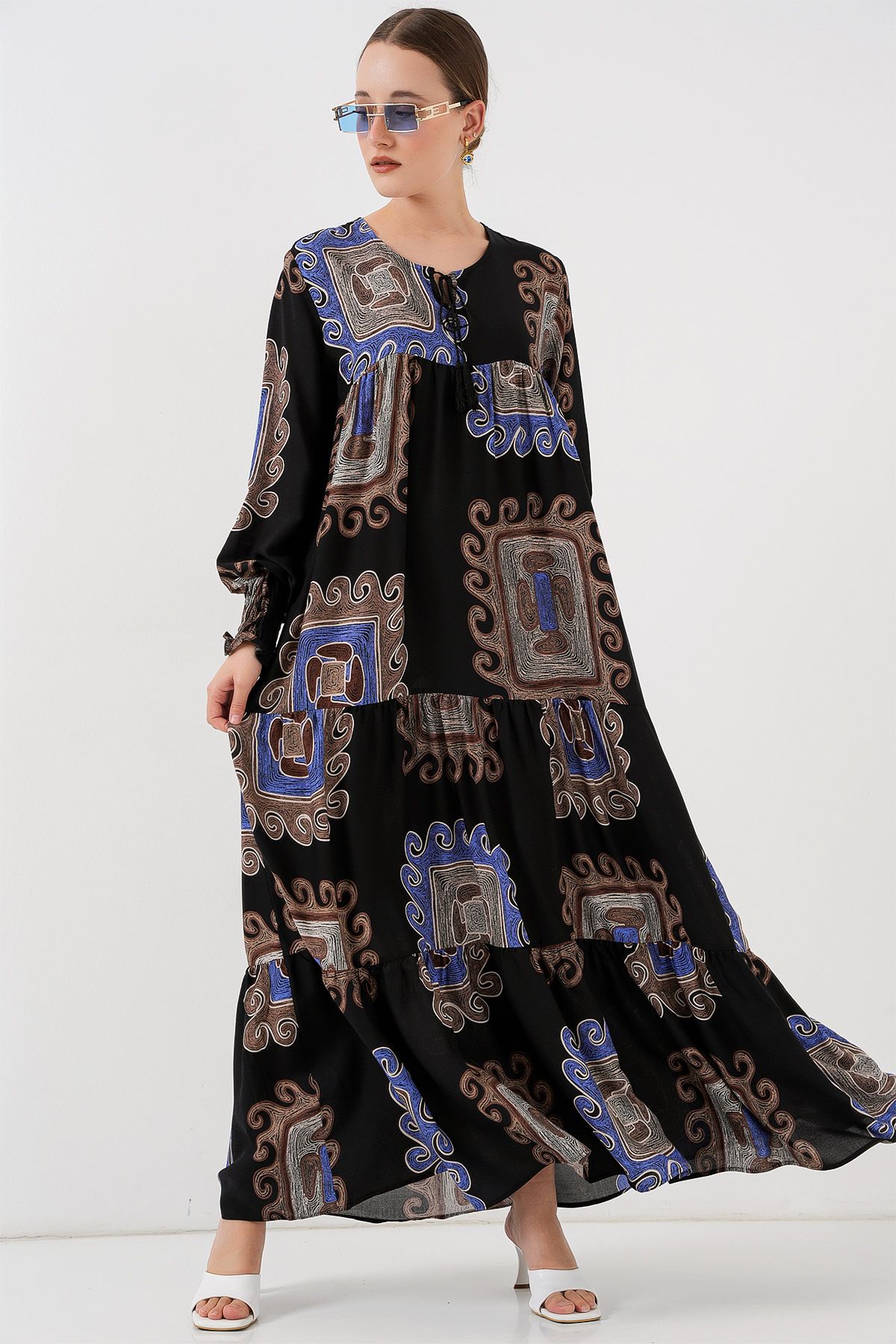 Bigdart-1947 Gemustertes langes Kleid - M. Braun 2