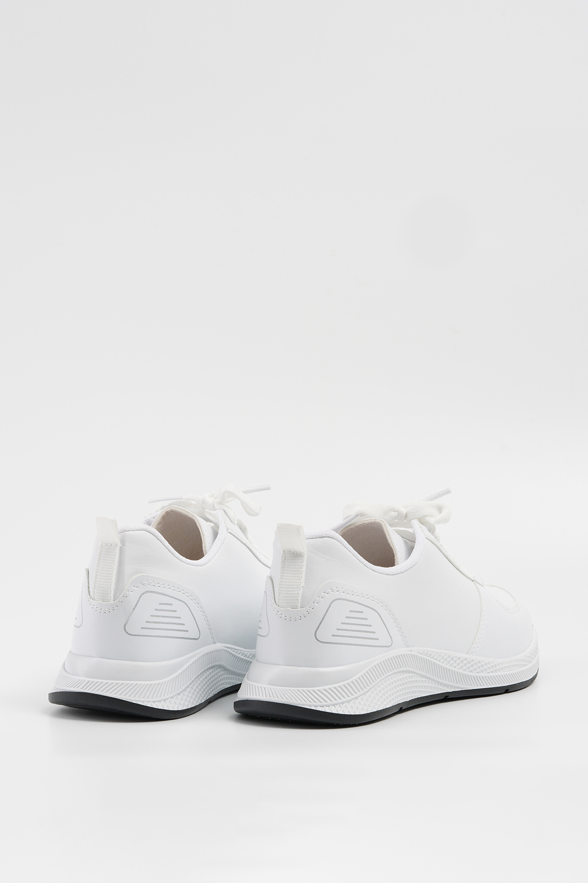 Beyond-Women's White Lace-Up Leather Sneaker 2.5 cm Byndf301 8