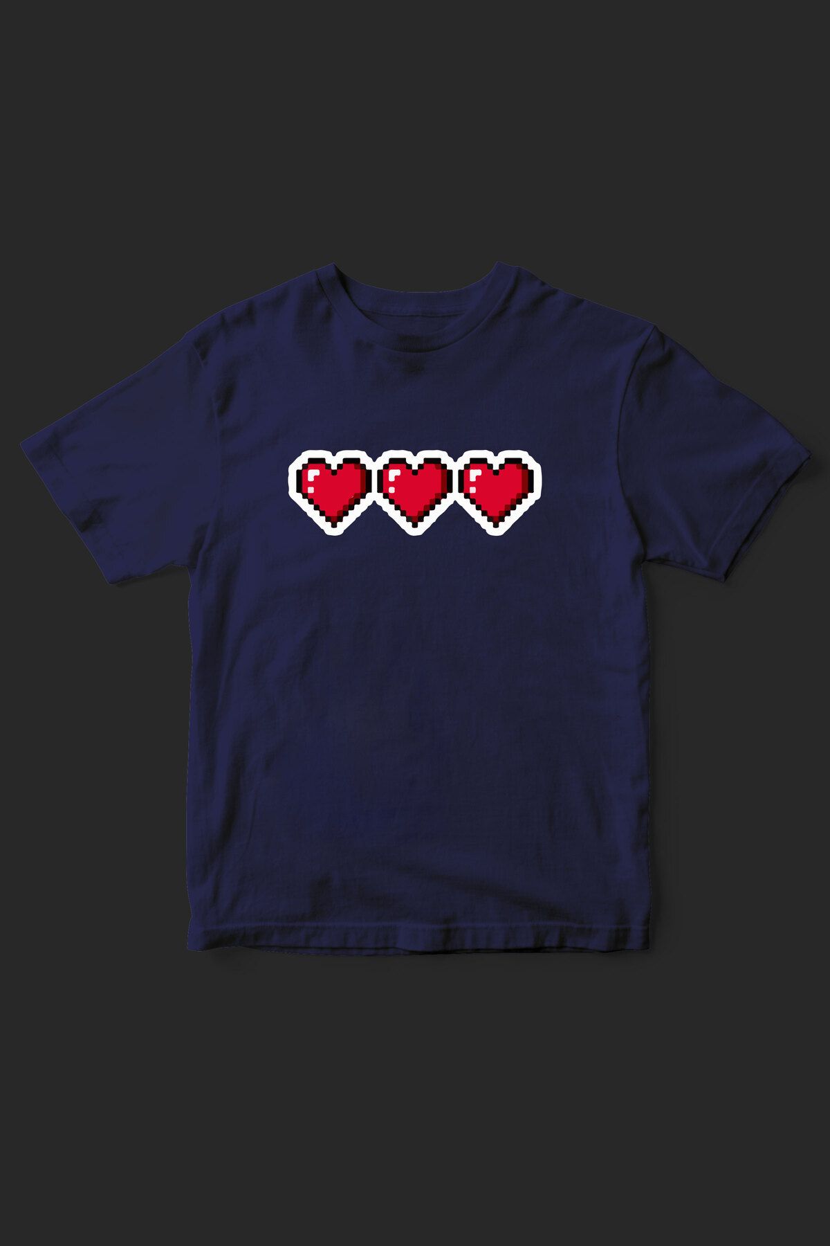 beloved.co piksel kalp baskılı t-shirt