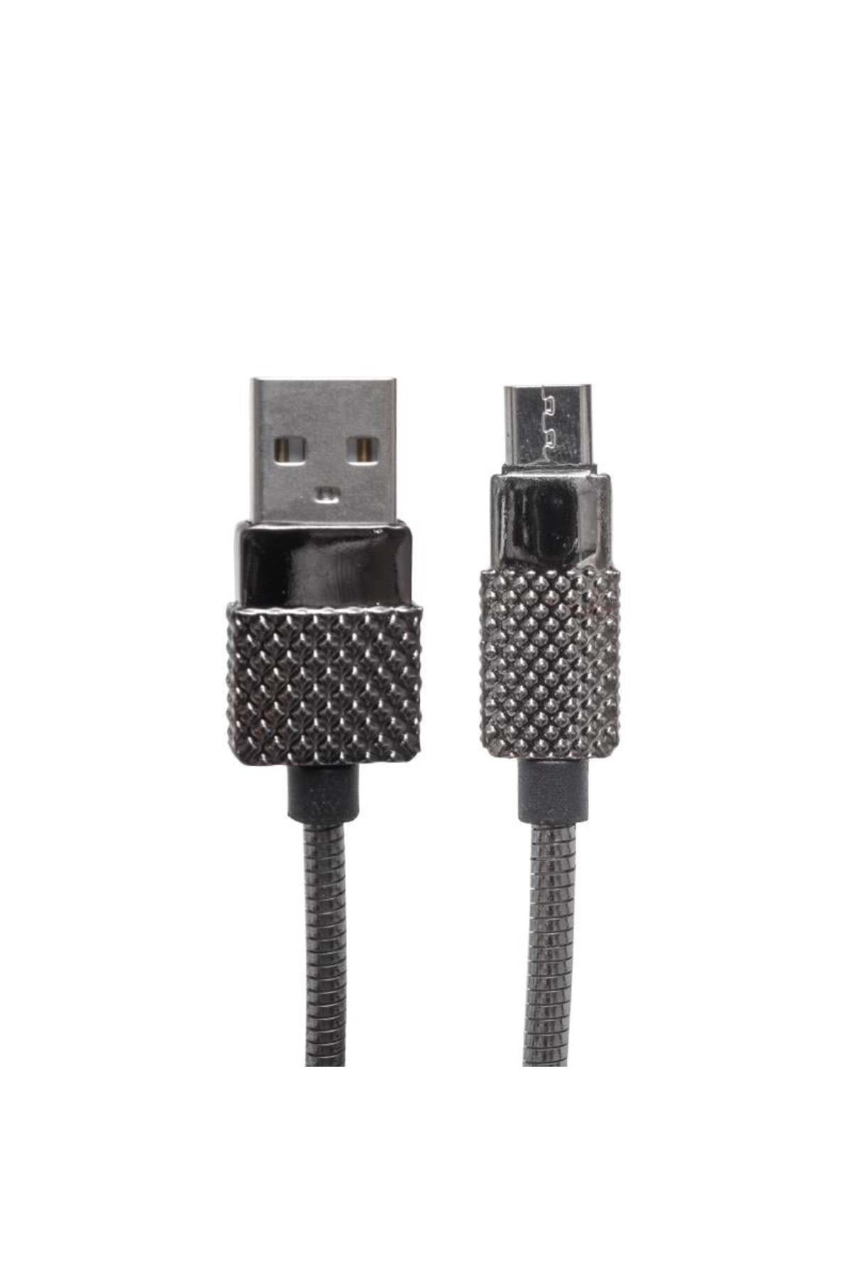 Powermaster 3 AMPER METAL YAYLI 1 METRE MICRO USB DATA VE ŞARJ KABLOSU