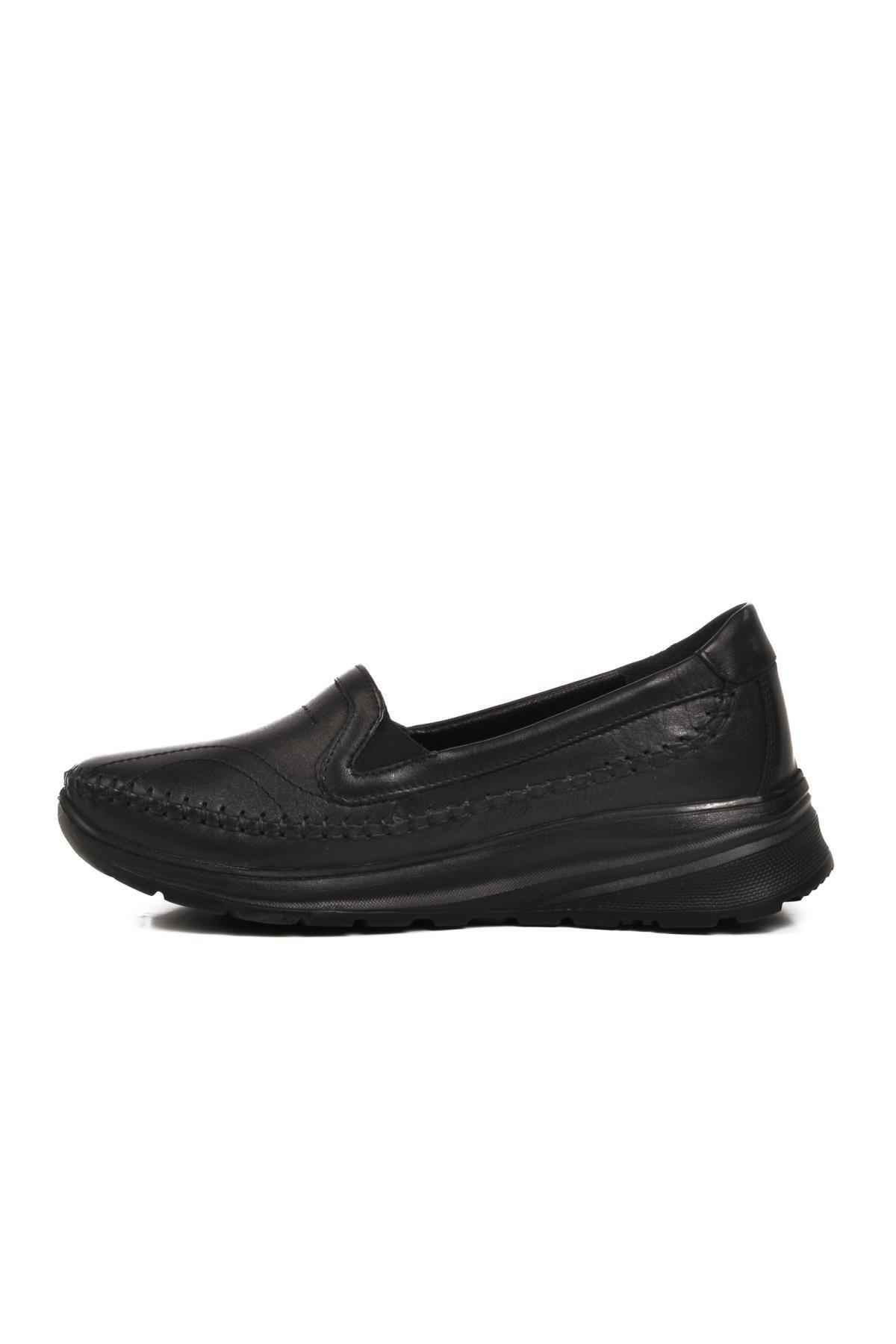 AYAKMOD-0023 Z Black Genuine Leather Women's Casual Shoes 2