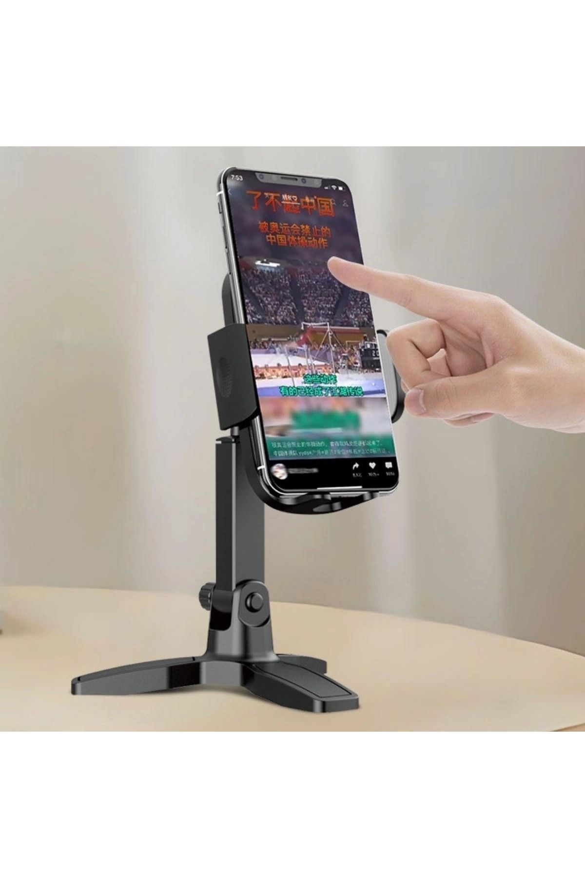 STOREMAX Masaüstü Telefon Standı 360 Derece Dönebilen Başlıklı Ayaklı Telefon Tripodu (5047)