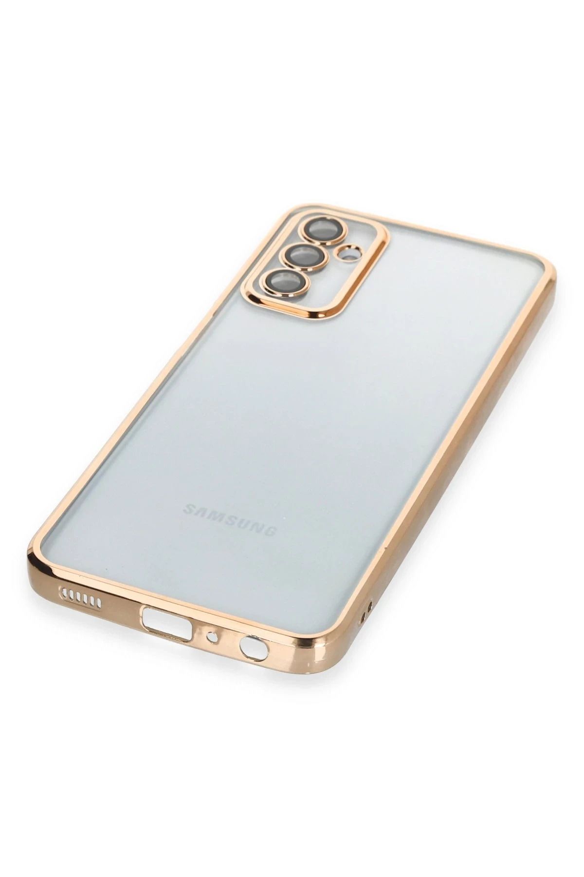 NewFace Samsung Galaxy M23 Kılıf Lensli Silikon - Gold SVLRS