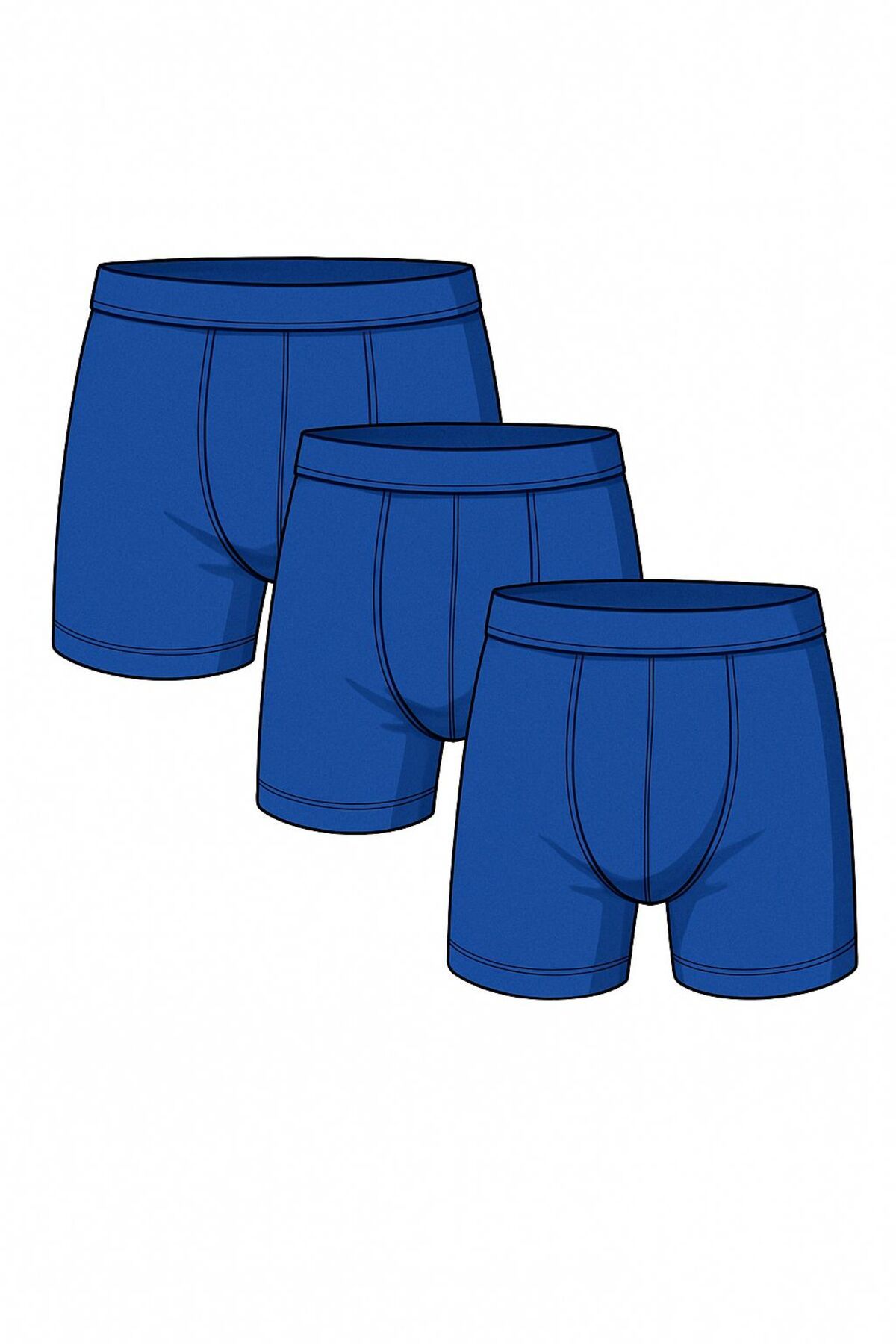 Looksense Erkek Dude 3Lü İnce Bel Lastikli Likralı Boxer 12003