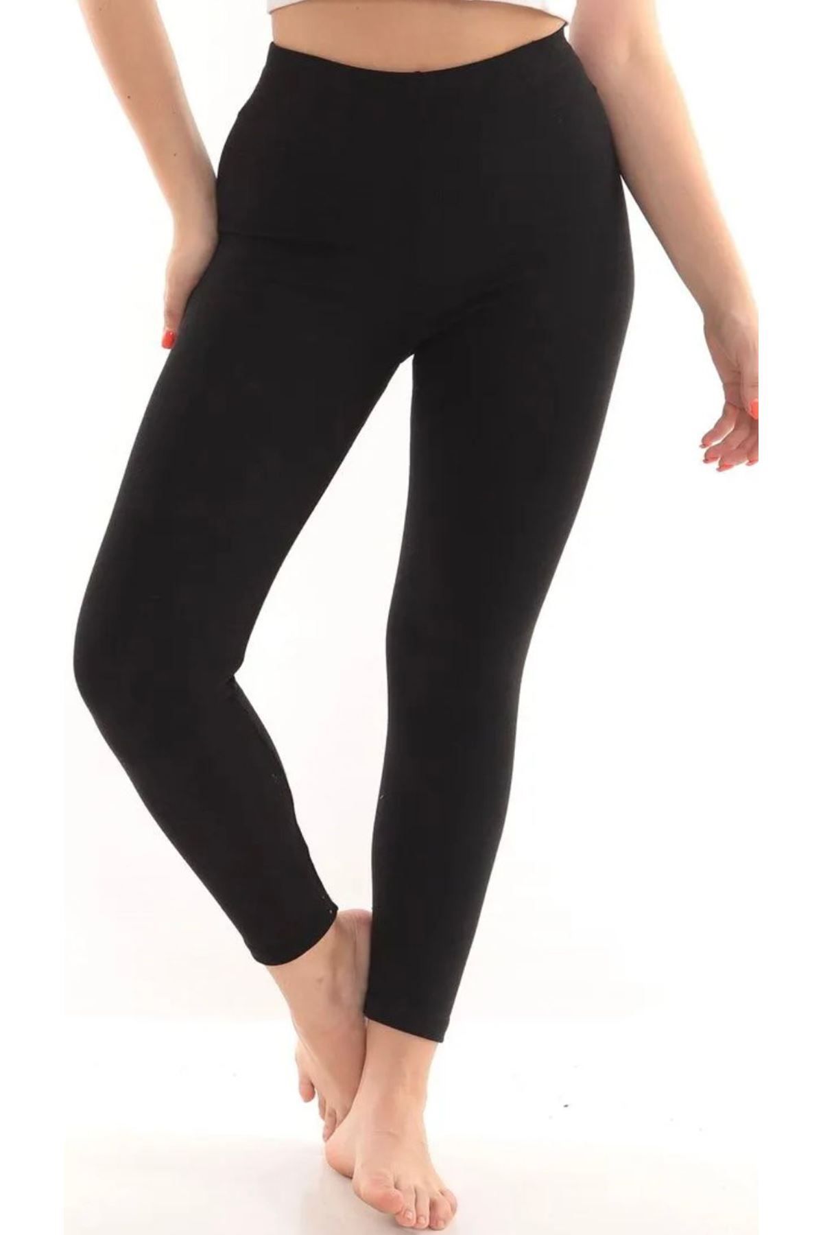 Shop58 Kadın Siyah Termal Tayt İçi Şardonlu