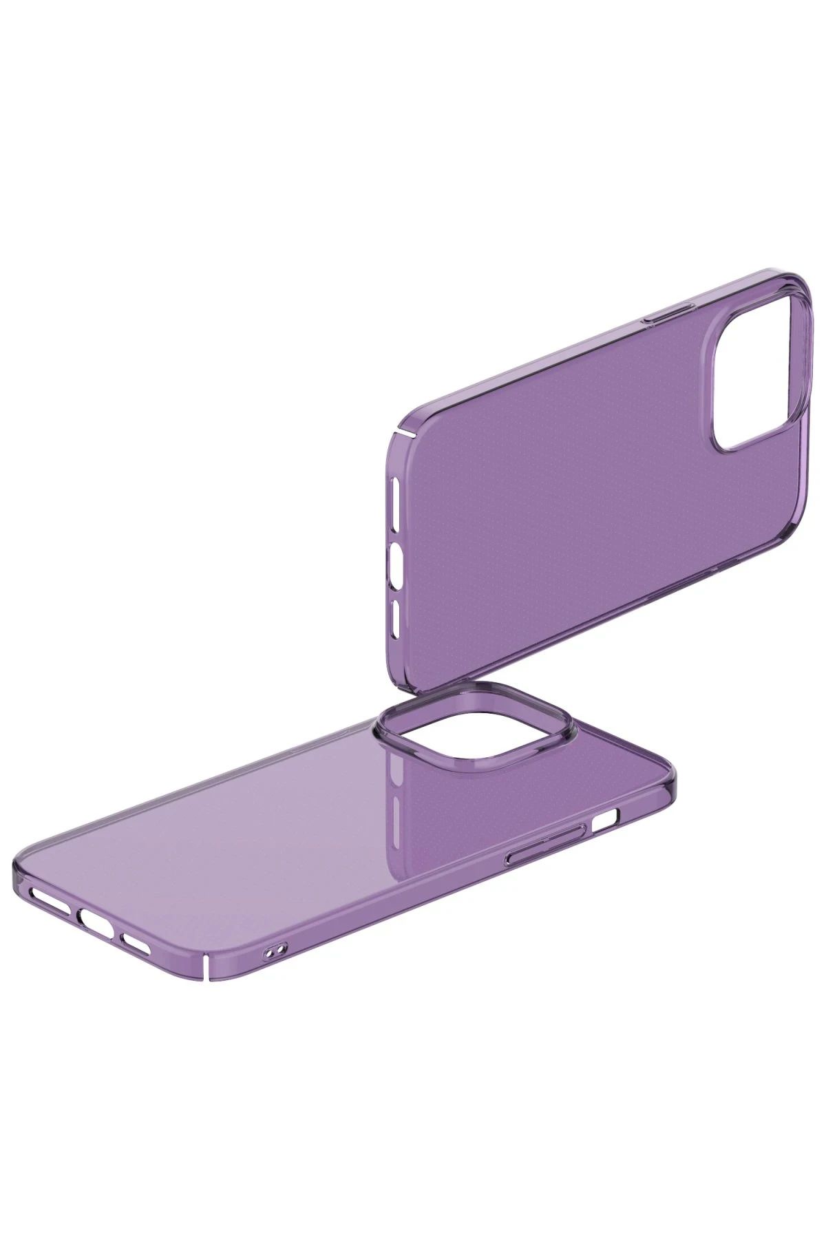 NewFace iPhone 13 Pro Kılıf Pc Sert Şeffaf Kapak - Mor SVLRS