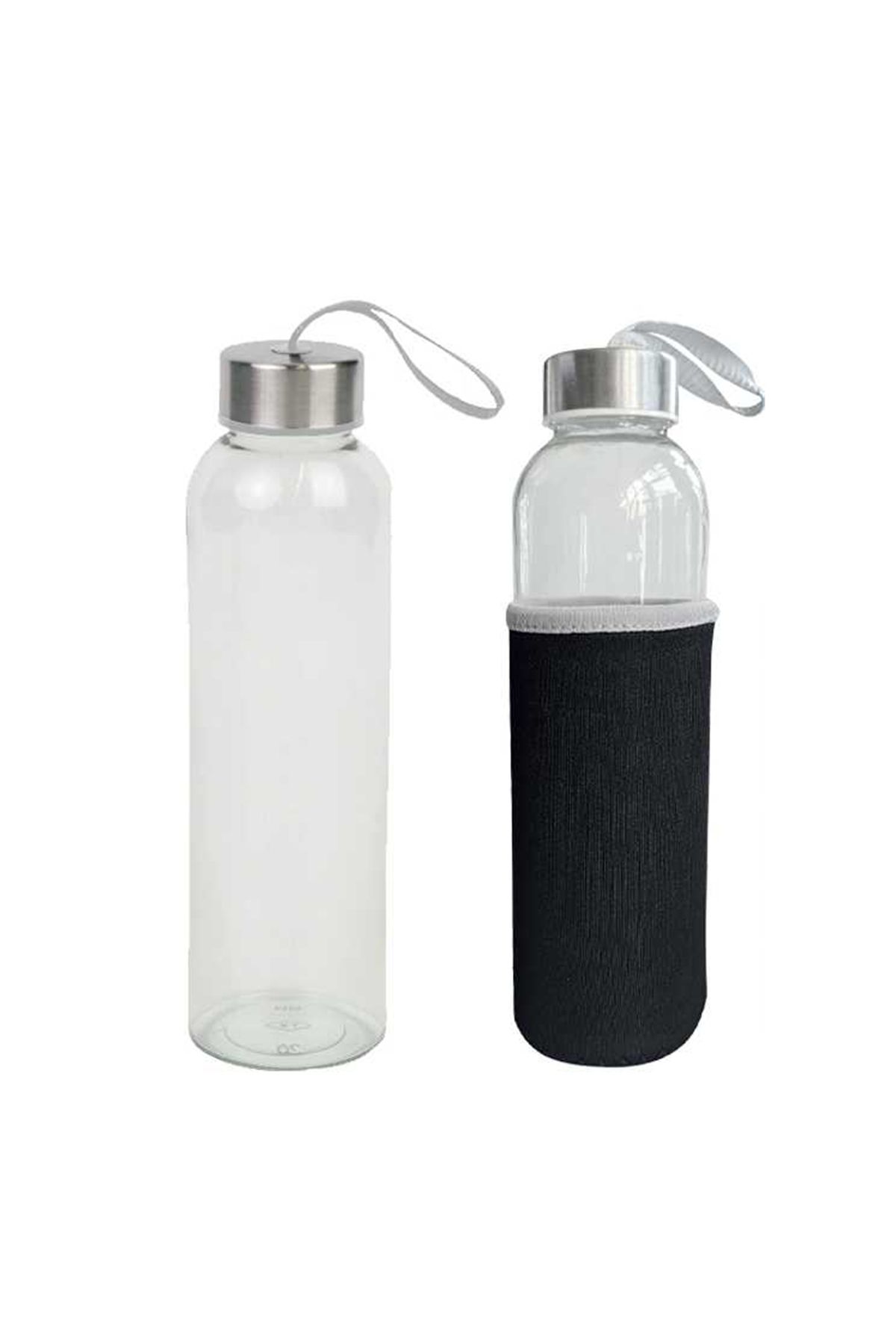 Gen Promosyon Siyah Kumaş Kılıflı Cam Matara 500 ML