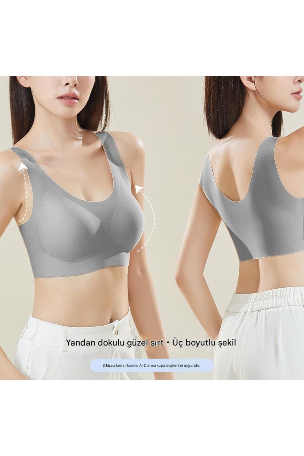 Bernato Lazer Kesim Dikişsiz Toparlayıcı Kadın Sütyen – İz Bırakmayan No-Show Seamless Sporcu Sütyeni