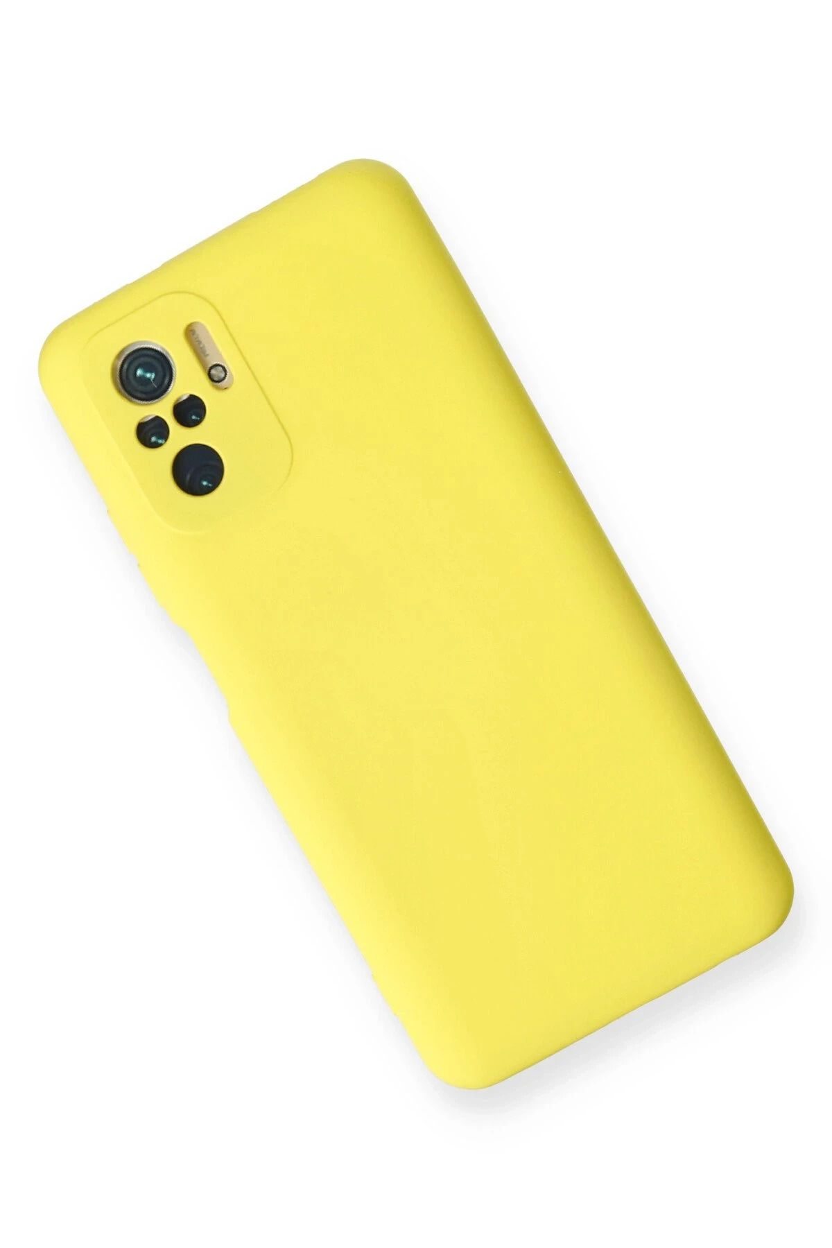 NewFace Xiaomi Redmi Note 10 uyumlu Kılıf Nano içi Kadife Silikon - Sarı SVLRS