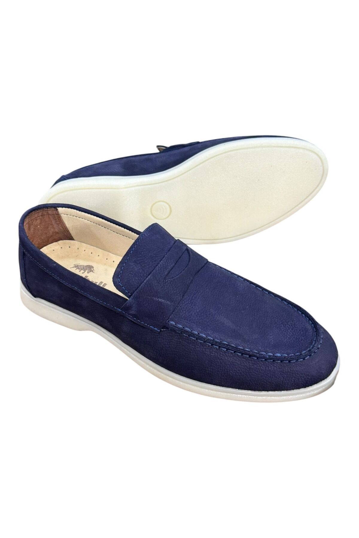 Greyybull Shoes lacivert nubuk loafer yazlık erkek ayakkabı- loafer deri erkek ayakkabı