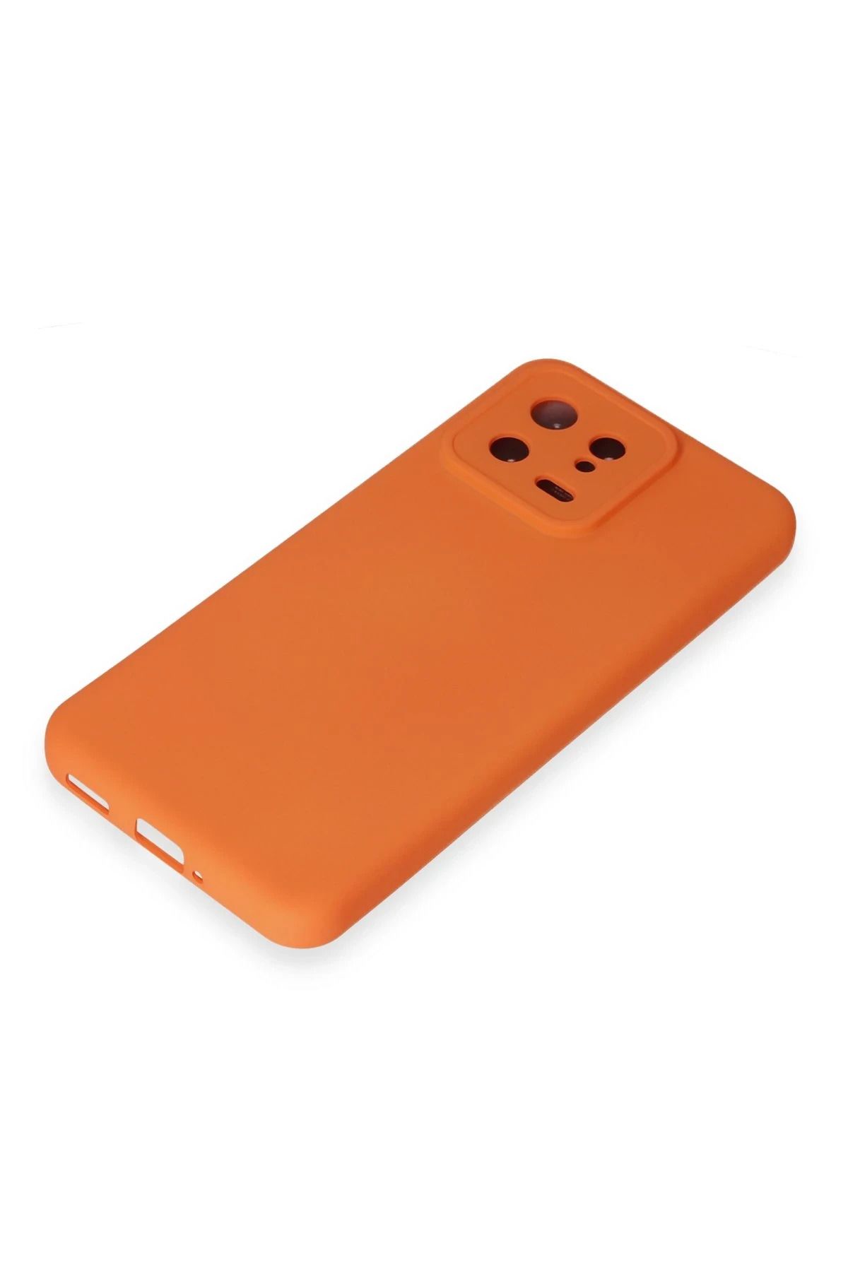 NewFace Xiaomi Mi 13 Kılıf Nano içi Kadife Silikon - Turuncu SVLRS