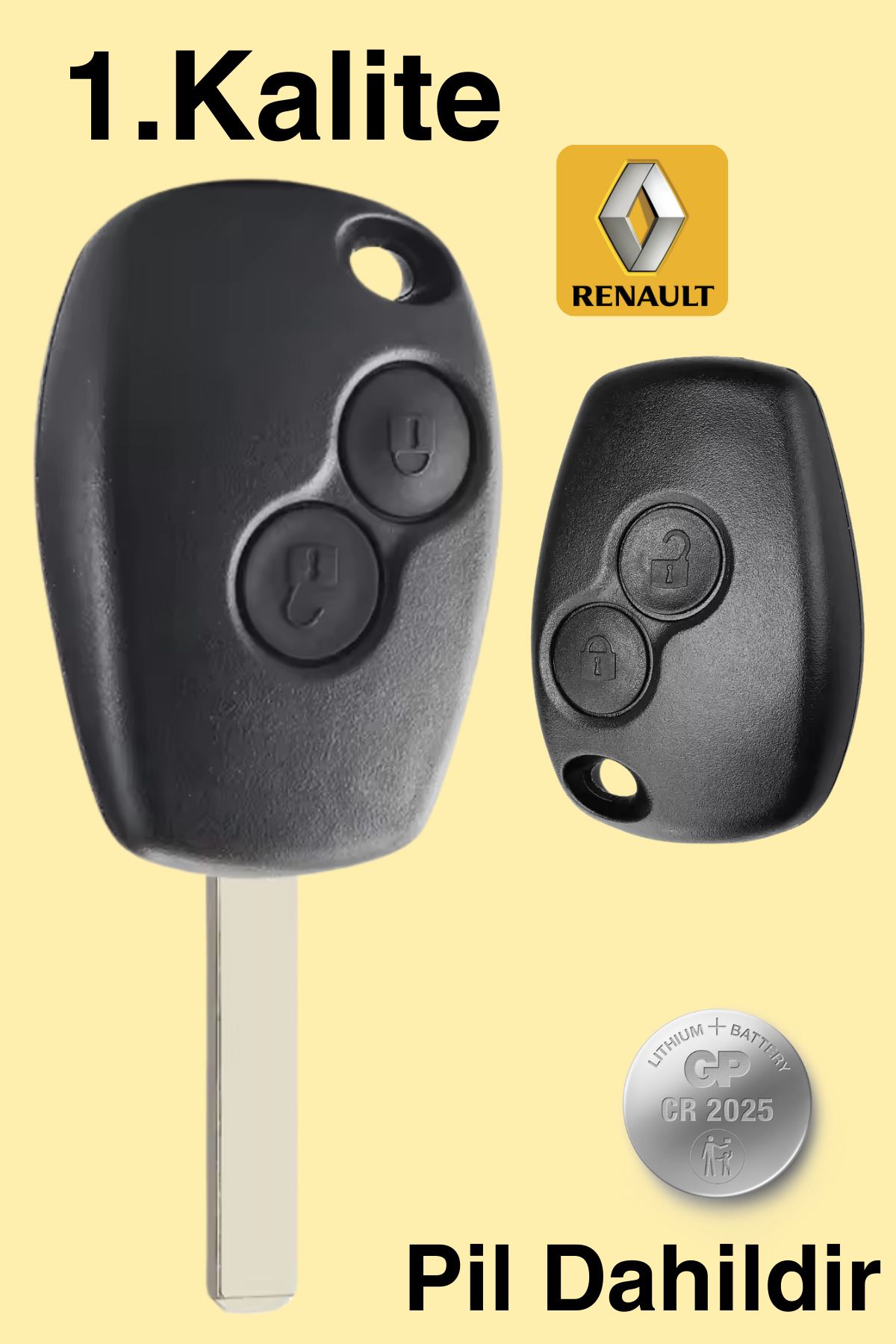 AlGeliyo Renault Trafic Master Kangoo Kumanda Kabı 2 Buton Araba Anahtarı Oto Anahtar 1. Kalite