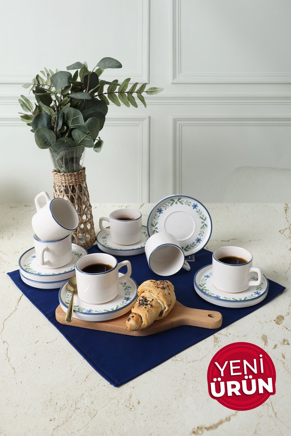 Keramika Daphne Stackable Çay Takımı 12 Parça 6 Kişilik 22921-24