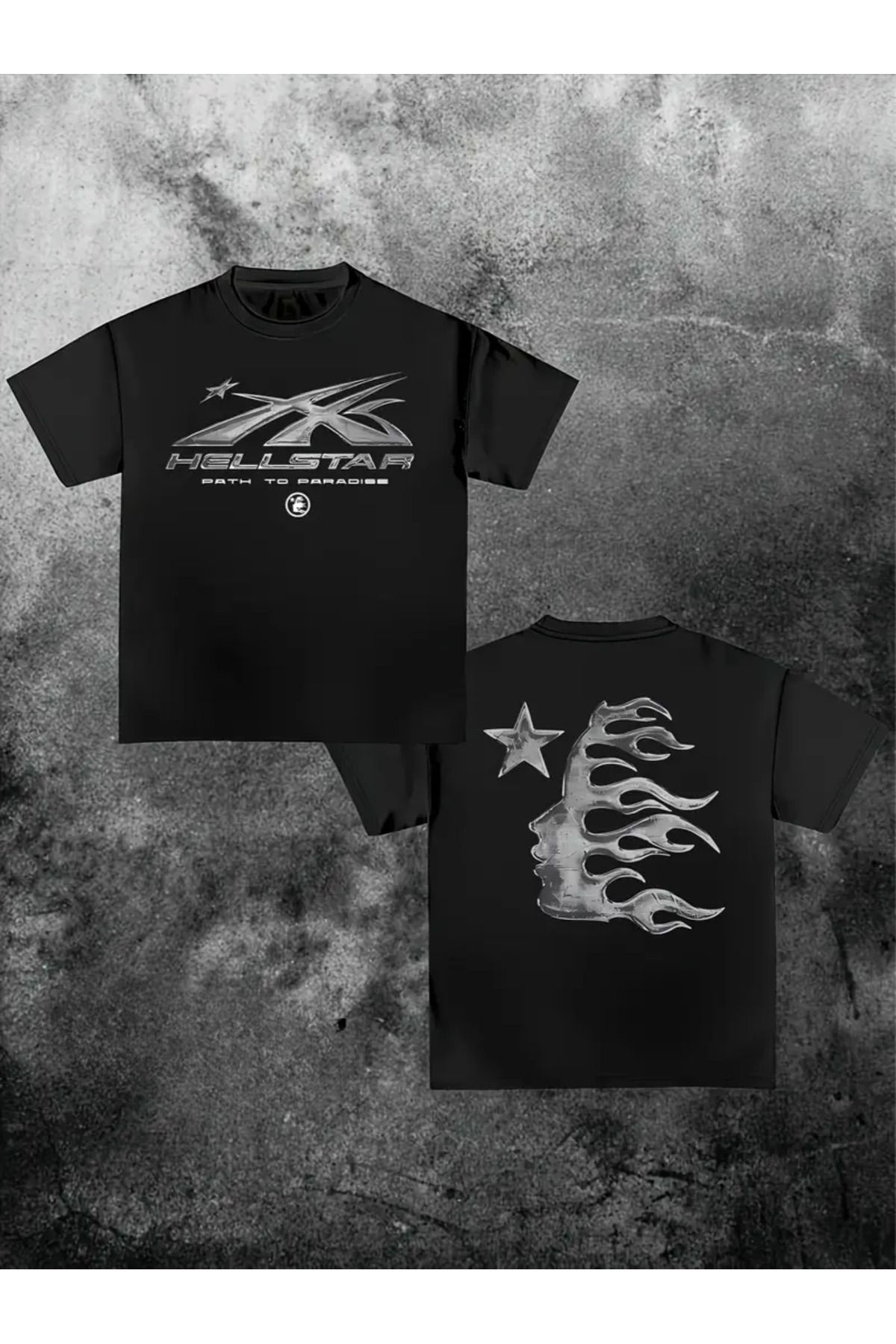 Touz Moda Hellstar Graphic Baskılı Unisex Oversize T-shirt
