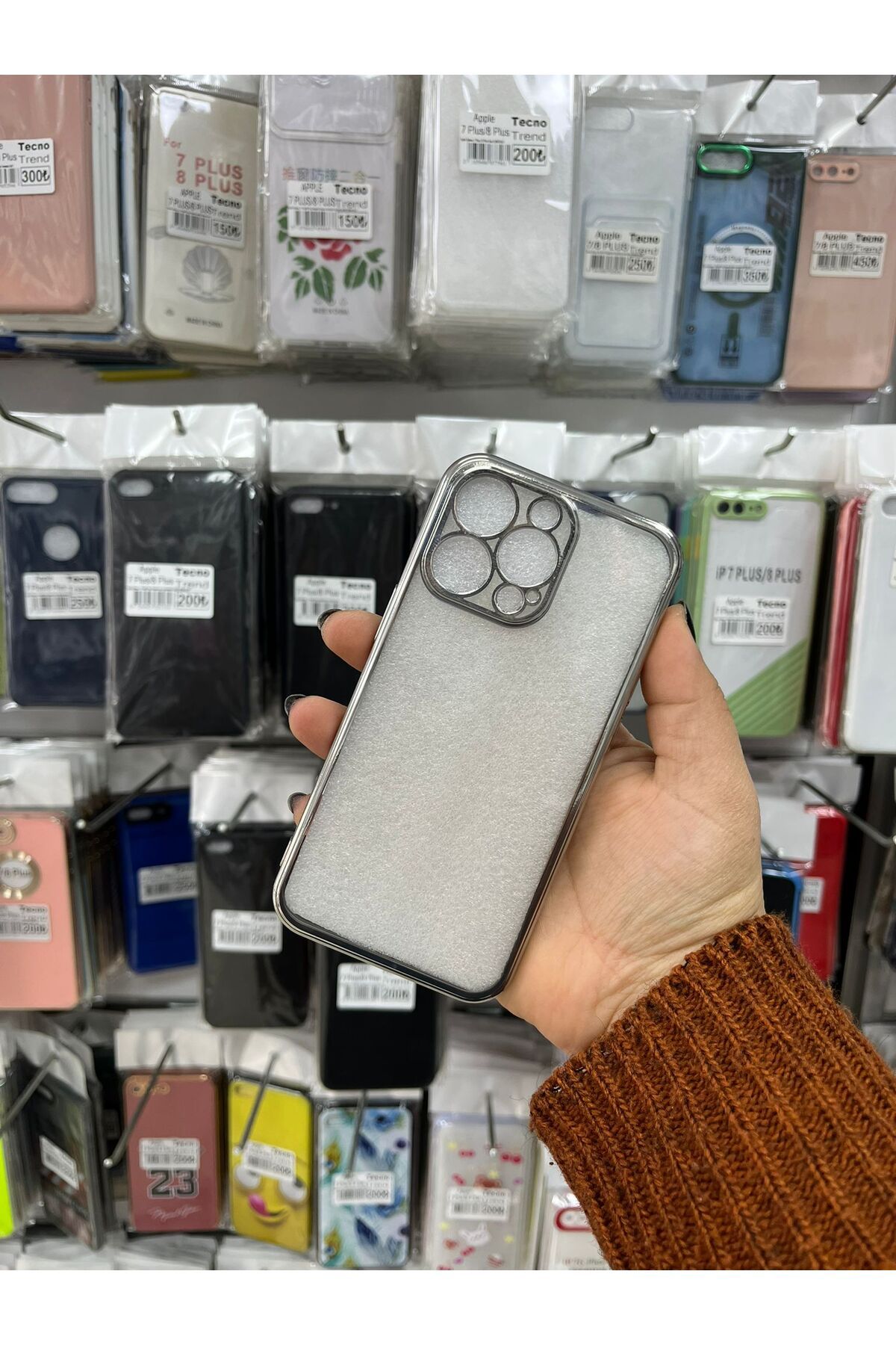 TECNOTREND Apple İphone 13 pro yaldızlı şeffaf silikon kılıf