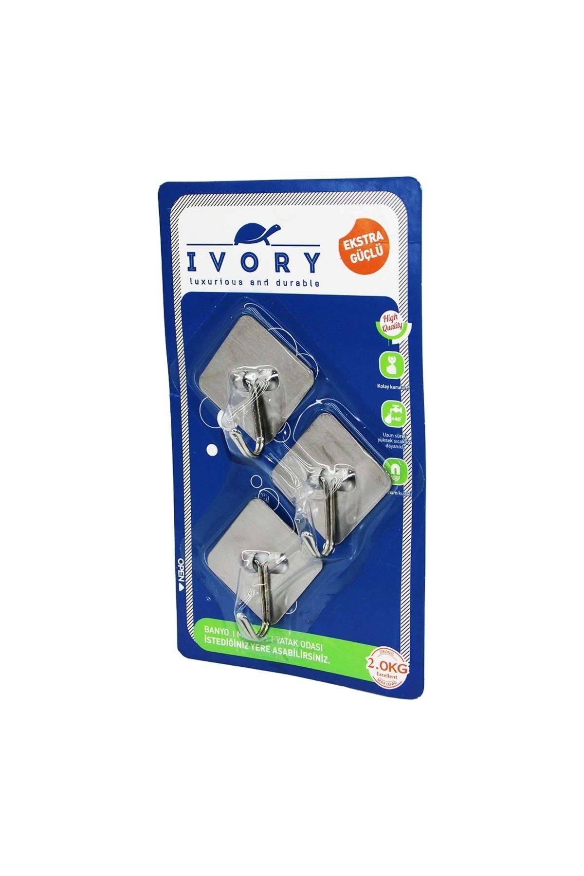 STOREMAX 3 ADET KARE - METAL YAPIŞKAN ASKI (5047)