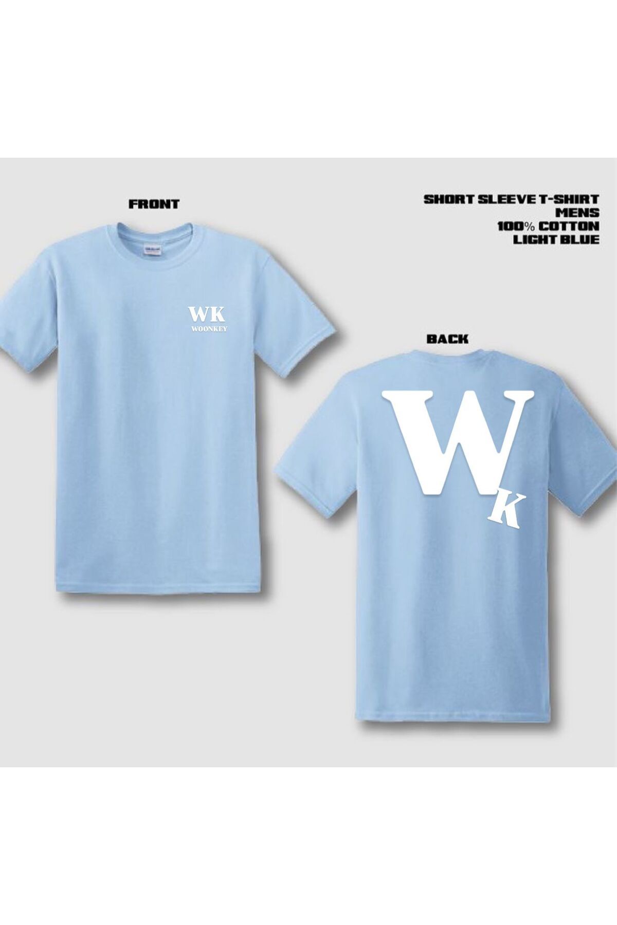 woonkey UNISEX OVERSİZE WK ÖN VE SIRT BASKILI BİSİKLET YAKA TİŞÖRT RAHAT KALIP YENİ SEZON